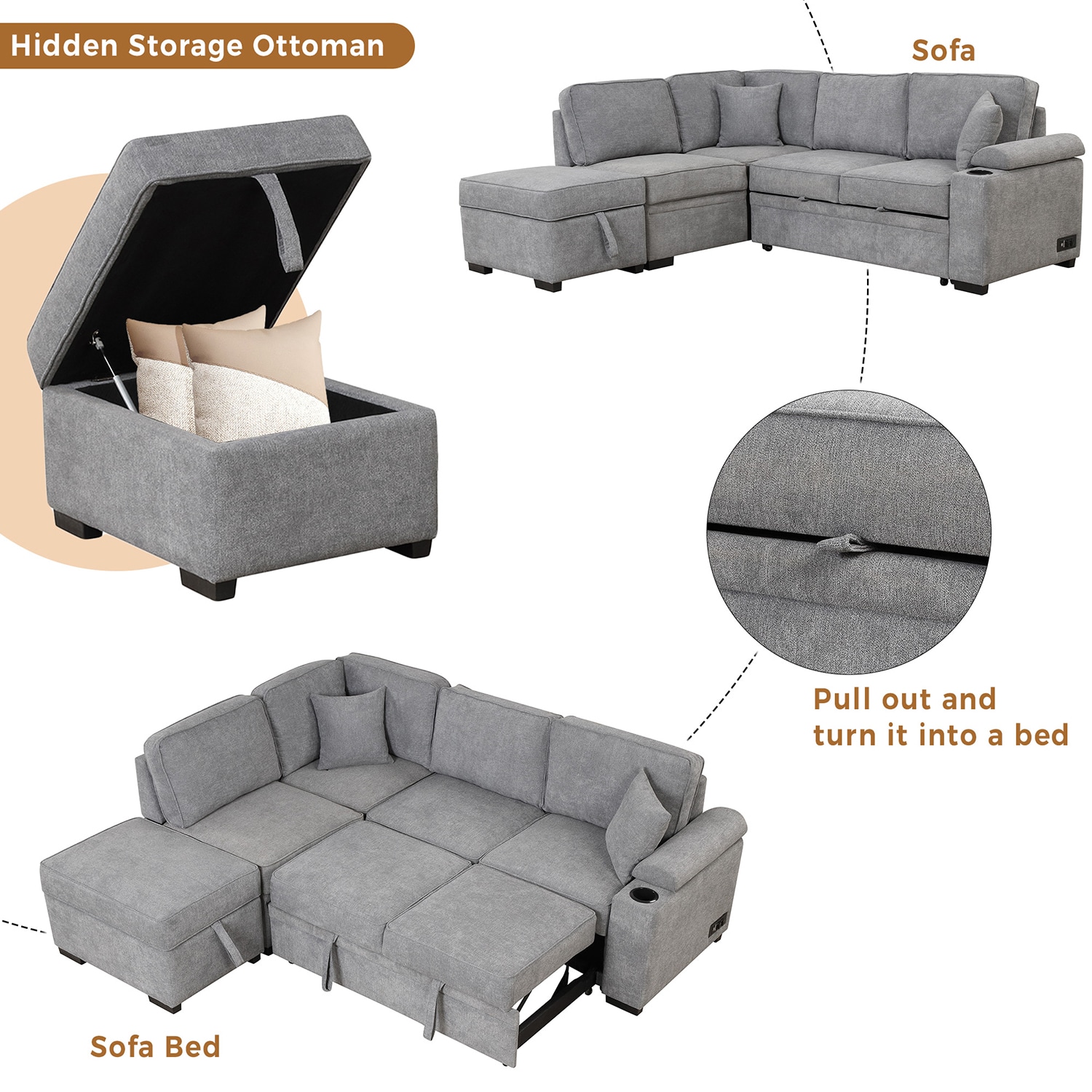 SINOFURN SYA370117GY Sofas-Loveseats - View #19