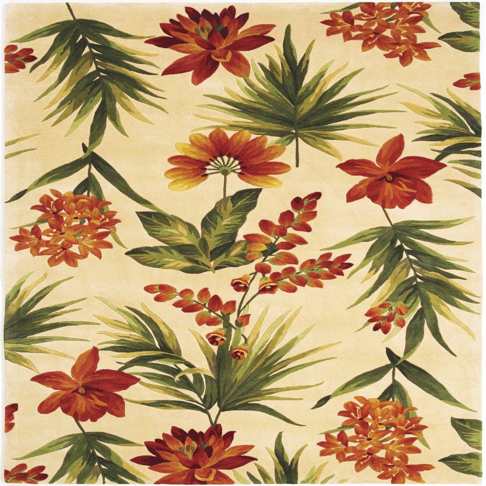 HomeRoots 354035 Bernadette 2 X 4 (ft) Rag Wool Ivory Indoor Floral/Botanical Area Rug
