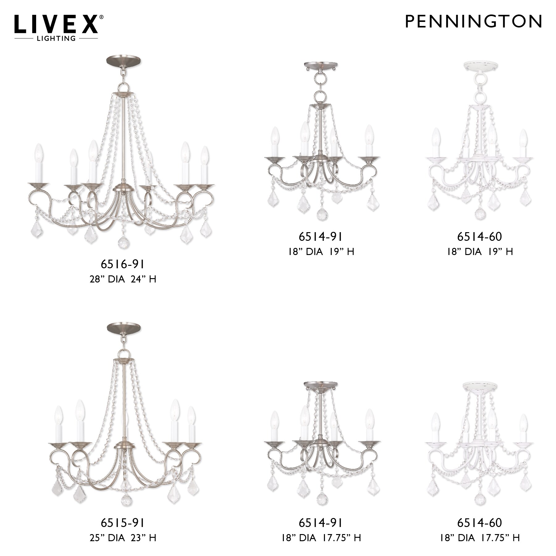 Brushed Nickel Mini 5-Light Candelabra Chandelier