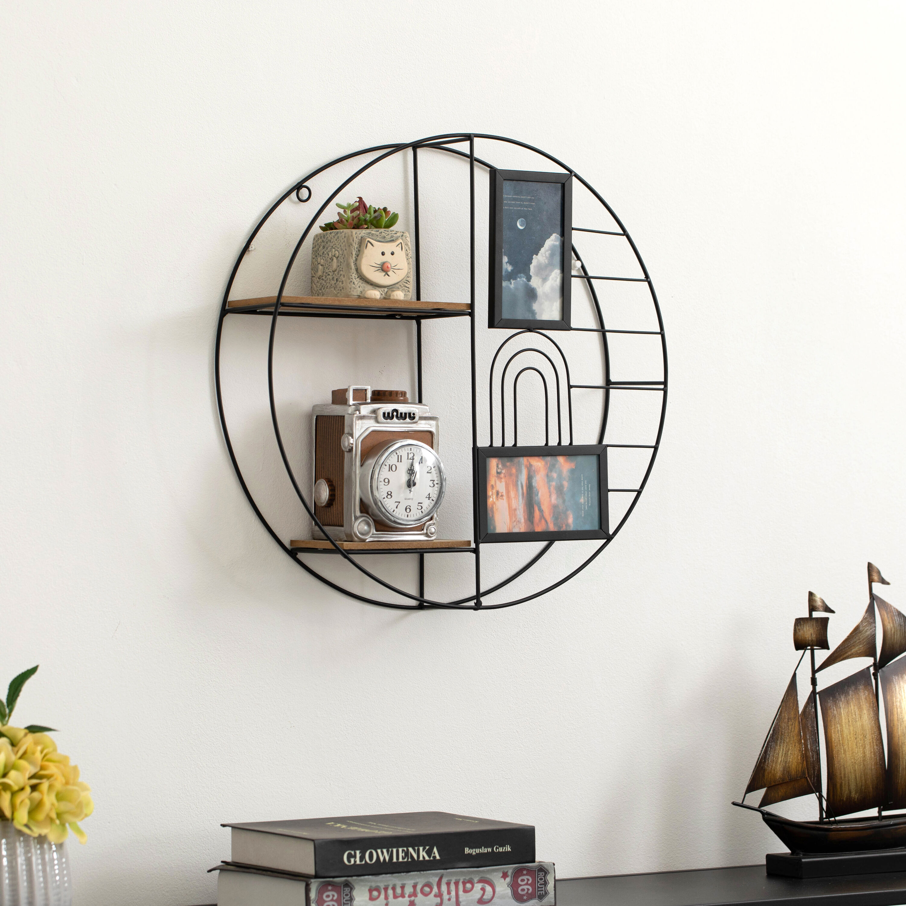 Vintiquewise QI004691.PHOTO.BK Wall-Mounted-Shelving - View #2