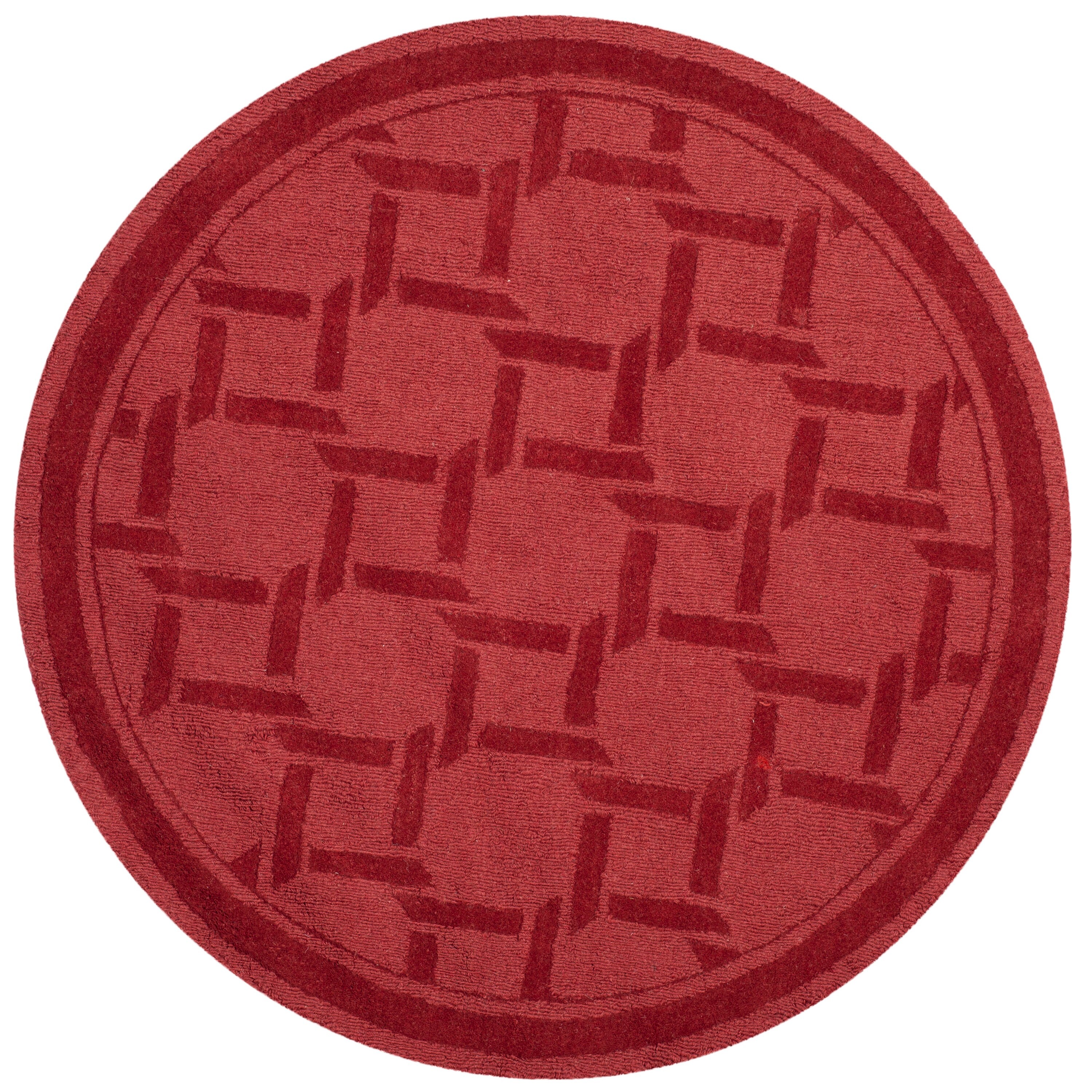 Martha Stewart MSR4549B-4R Resort Weave 4 x 4 (ft) Tufted Wool Sealing Wax Round Indoor Abstract Farmhouse/Cottage Area rug