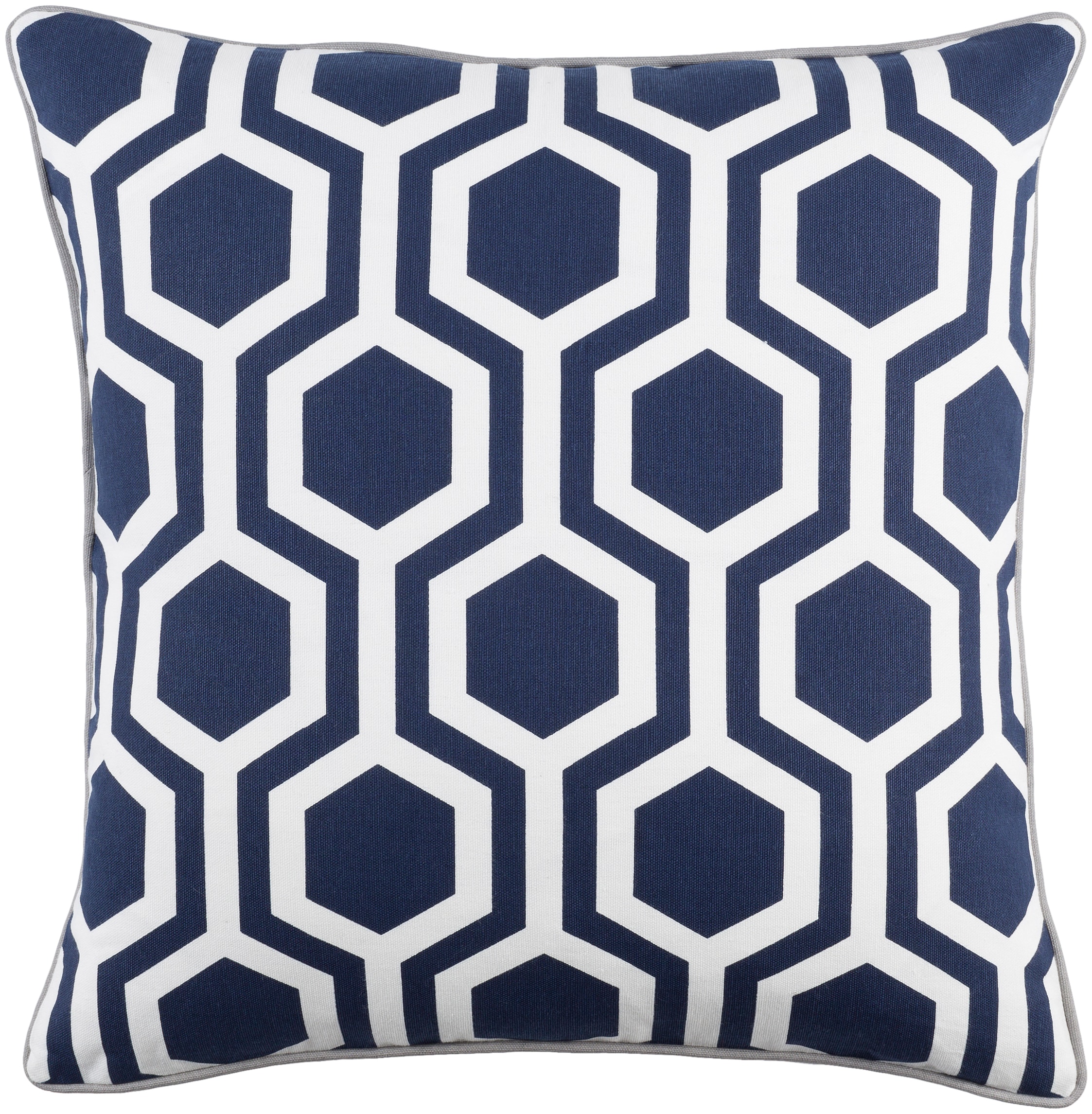 Surya INGA7010-1818P Inga 18-in x 18-in Navy Square Indoor Decorative Pillow