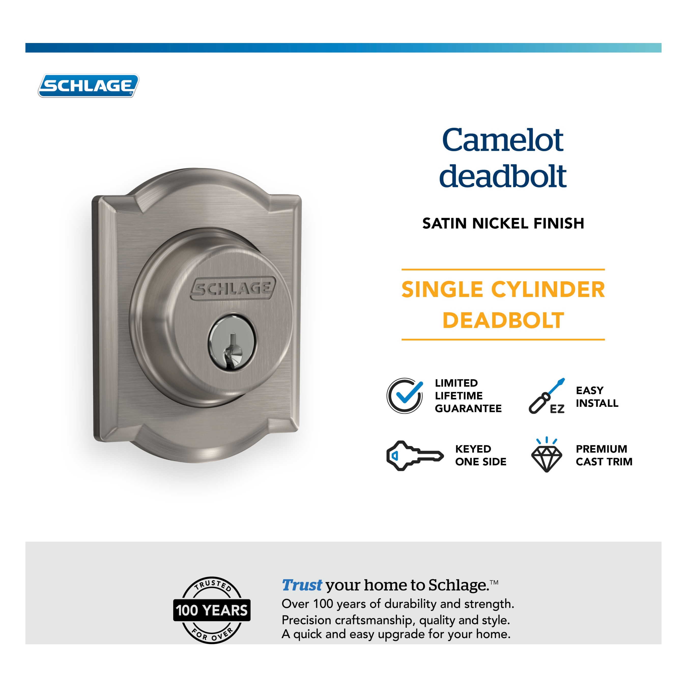Schlage B60 N CAM 619 G Door-Deadbolts - View #6