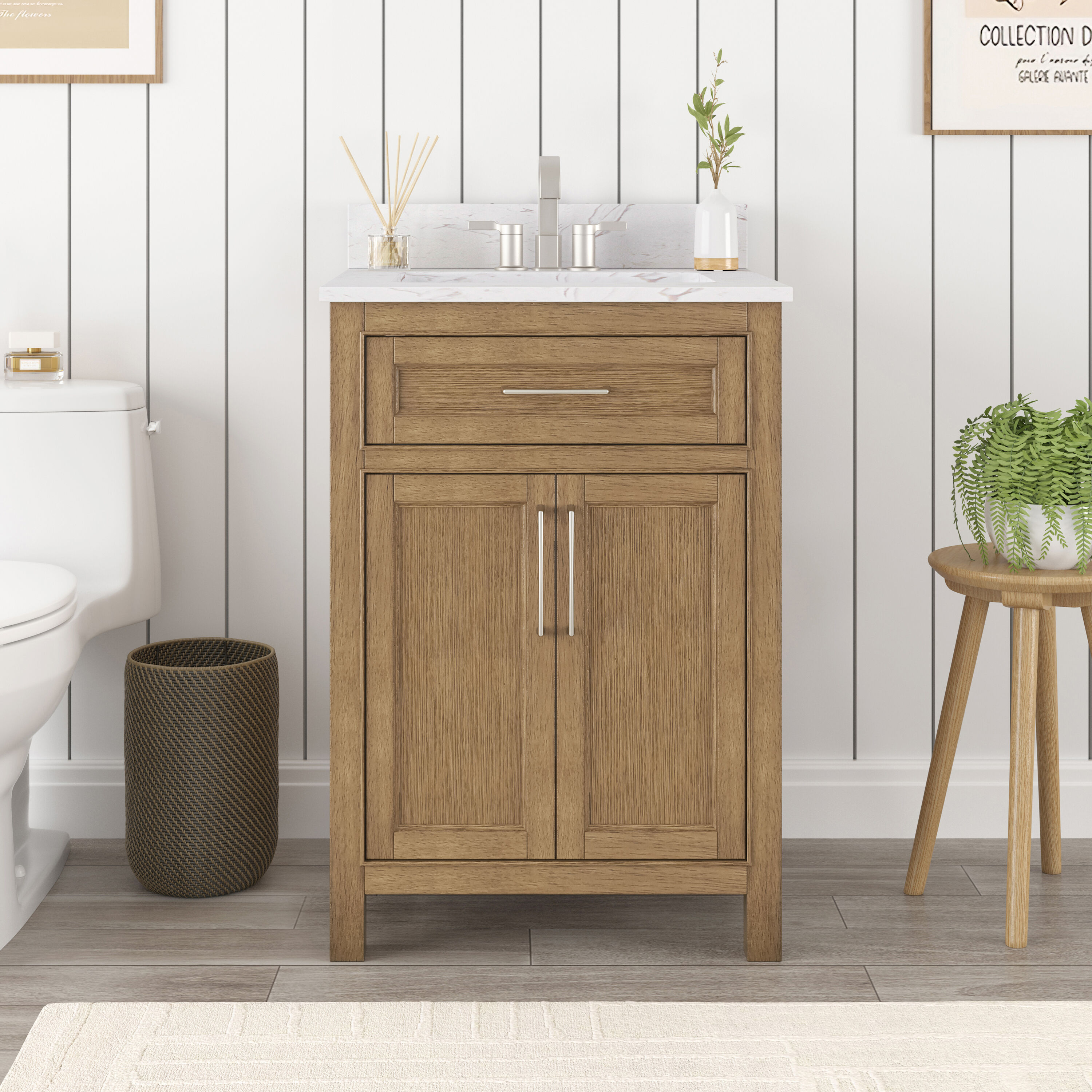 allen + roth  Connery Golden Oak Bathroom Vanity Collection
