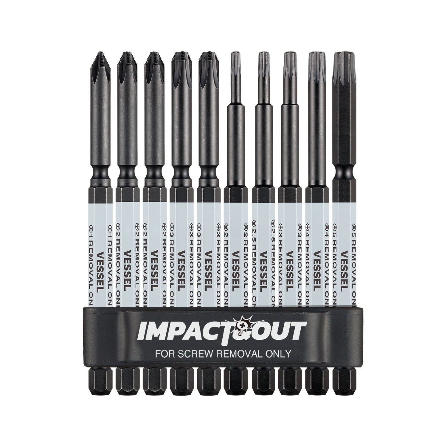 VESSEL HZB10P01 10 -Piece #2 4-in Multi-Bit Combination Tip Screwdriver Set