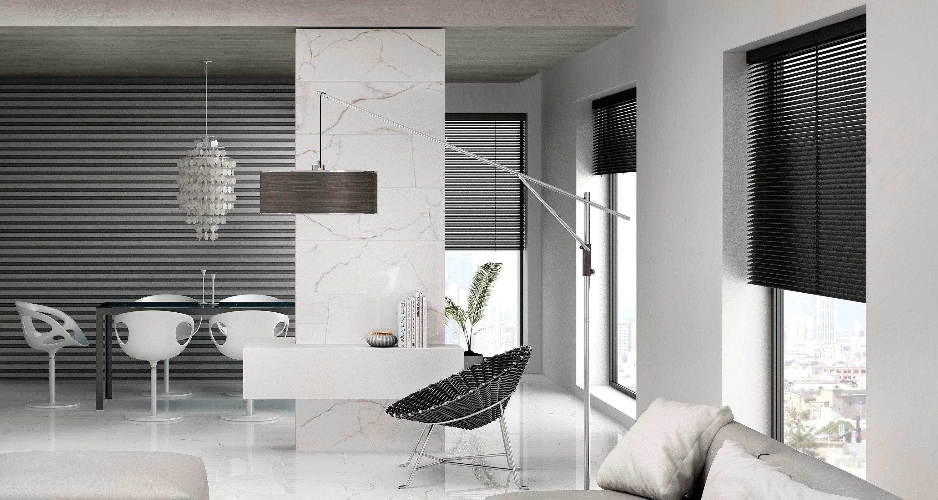 Emser SCULPTURE 5-Pack White 12-in x 24-in Glazed Porcelain Stone Look Wall Tile