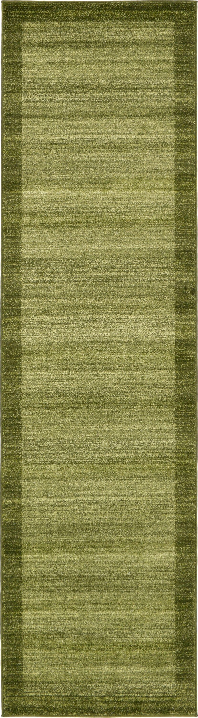Unique Loom 3132213 Abigail Del Mar 3 x 10 (ft) Loomed Polypropylene Light Green/Beige Rectangular Indoor Border Runner rug