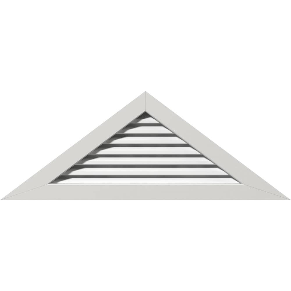 Ekena Millwork GVPTR64X2101FUN 64-in x 21.25-in Off-white Triangle PVC Gable Louver Vent