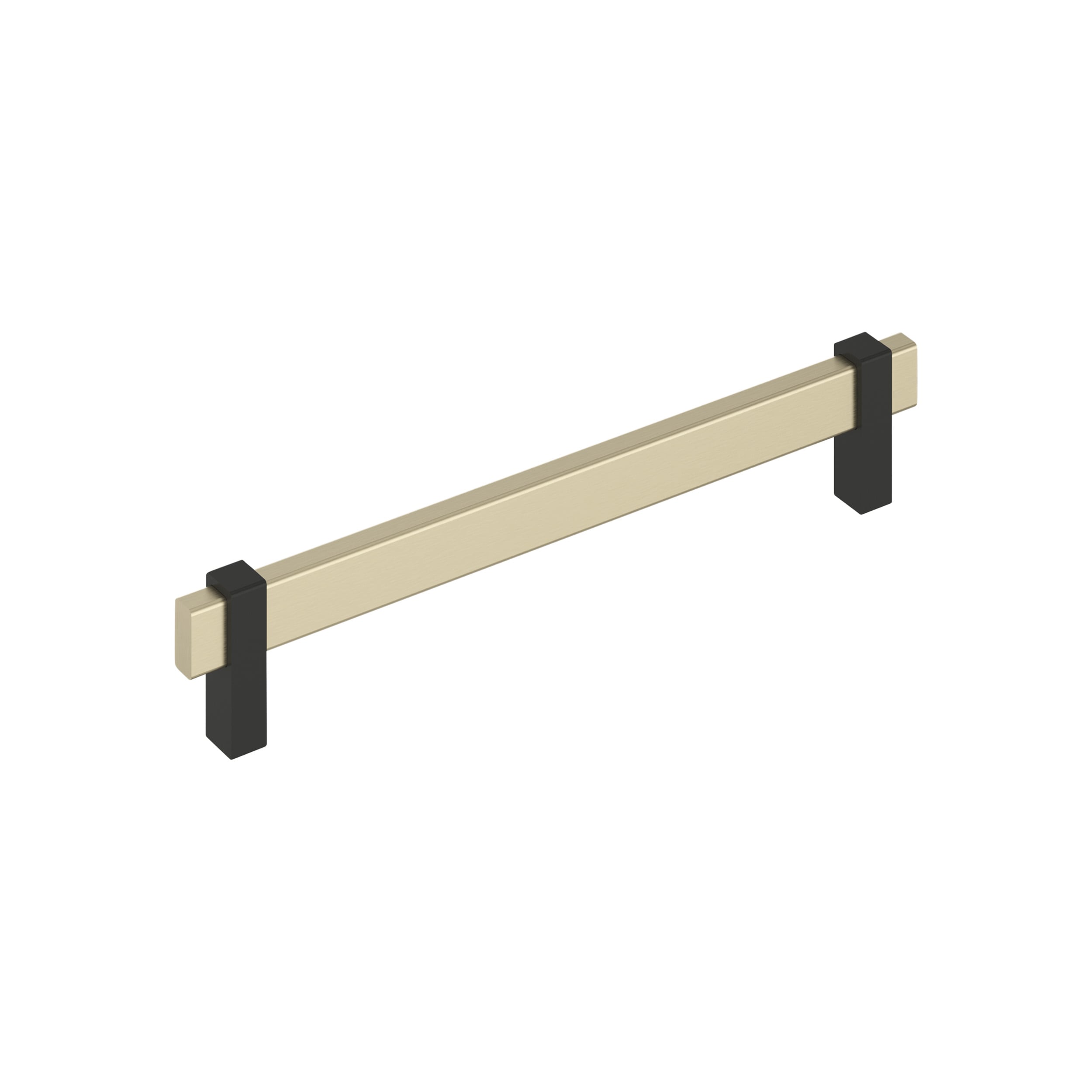 Amerock BP36725BBZMB Mulino 7-9/16-in , 192mm Center to Center Golden Champagne/Matte Black Rectangular Bar