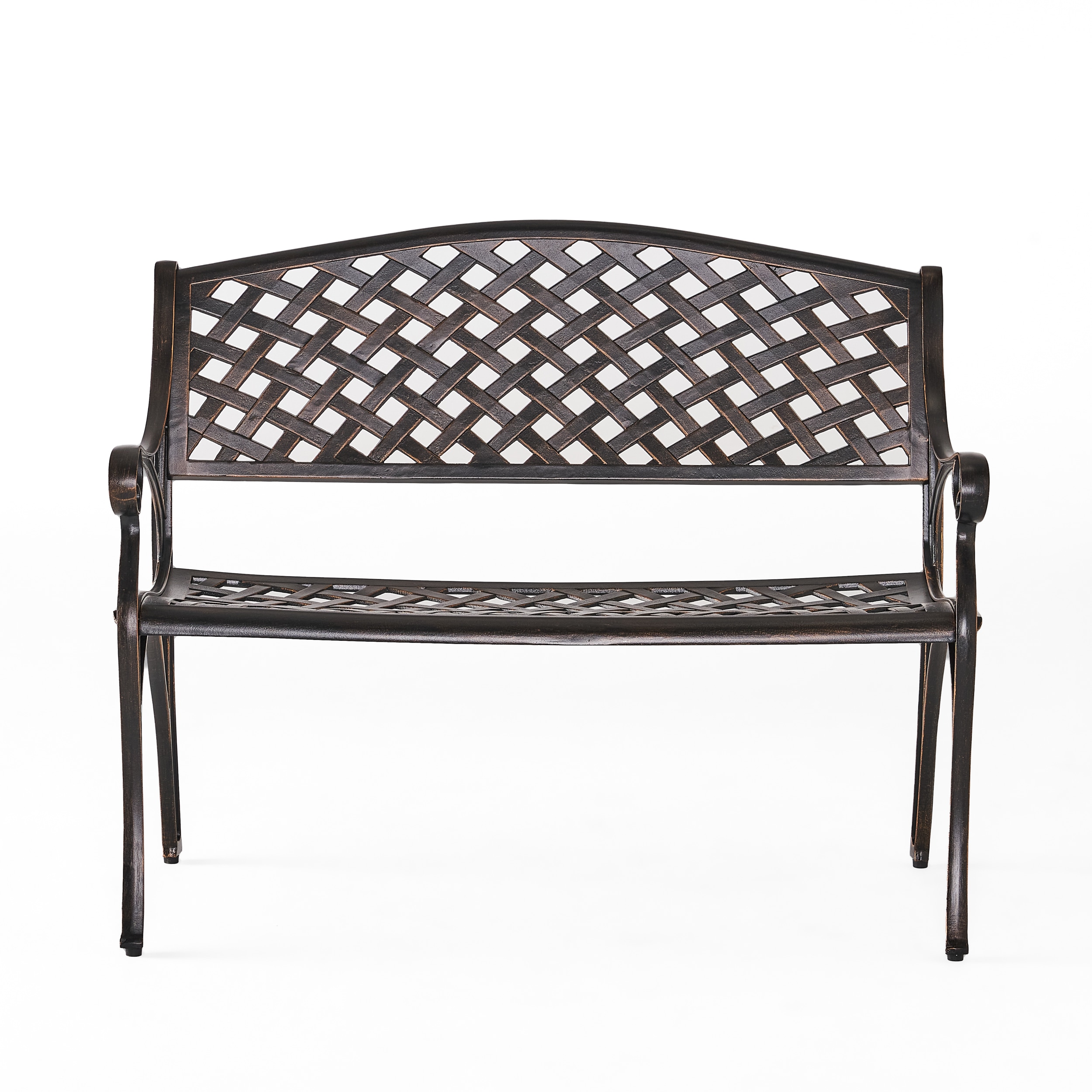 Best Selling Home Decor 339929 Cozumel 40.75-in W x 33.5-in H Shiny Copper Aluminum Garden Bench