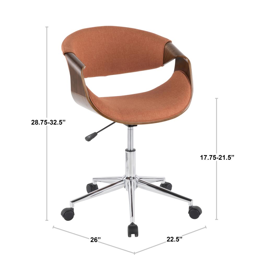 orange fabric office chair