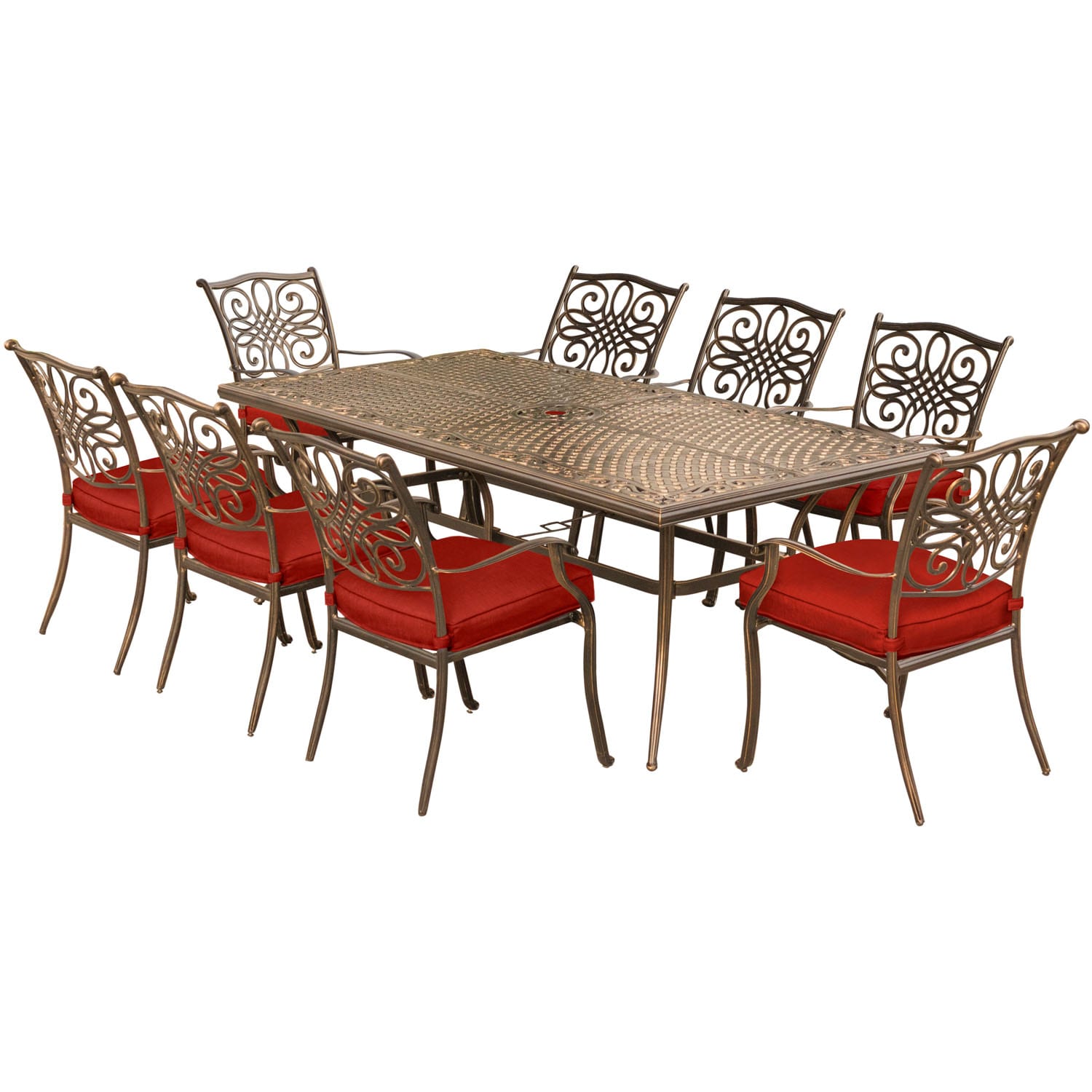Hanover TRADDN9PC-RED Patio-Dining-Sets - View #2