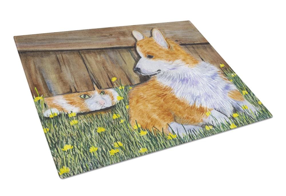 Caroline's Treasures SS8213LCB 11.25-in L x 15.75-in W Glass Cutting Board