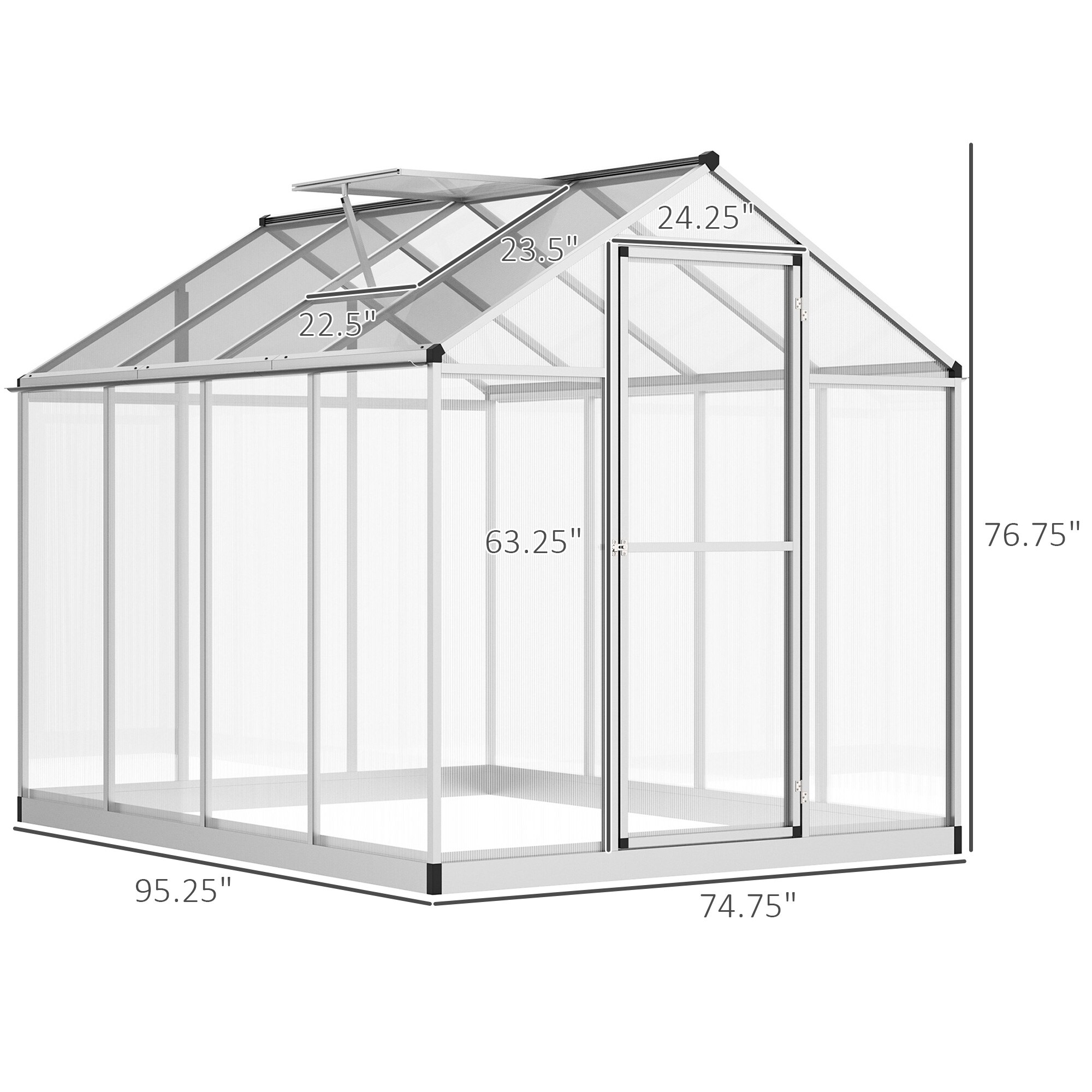 Outsunny 8-ft L x 6.25-ft W x 6.4-ft H Clear Greenhouse in the ...