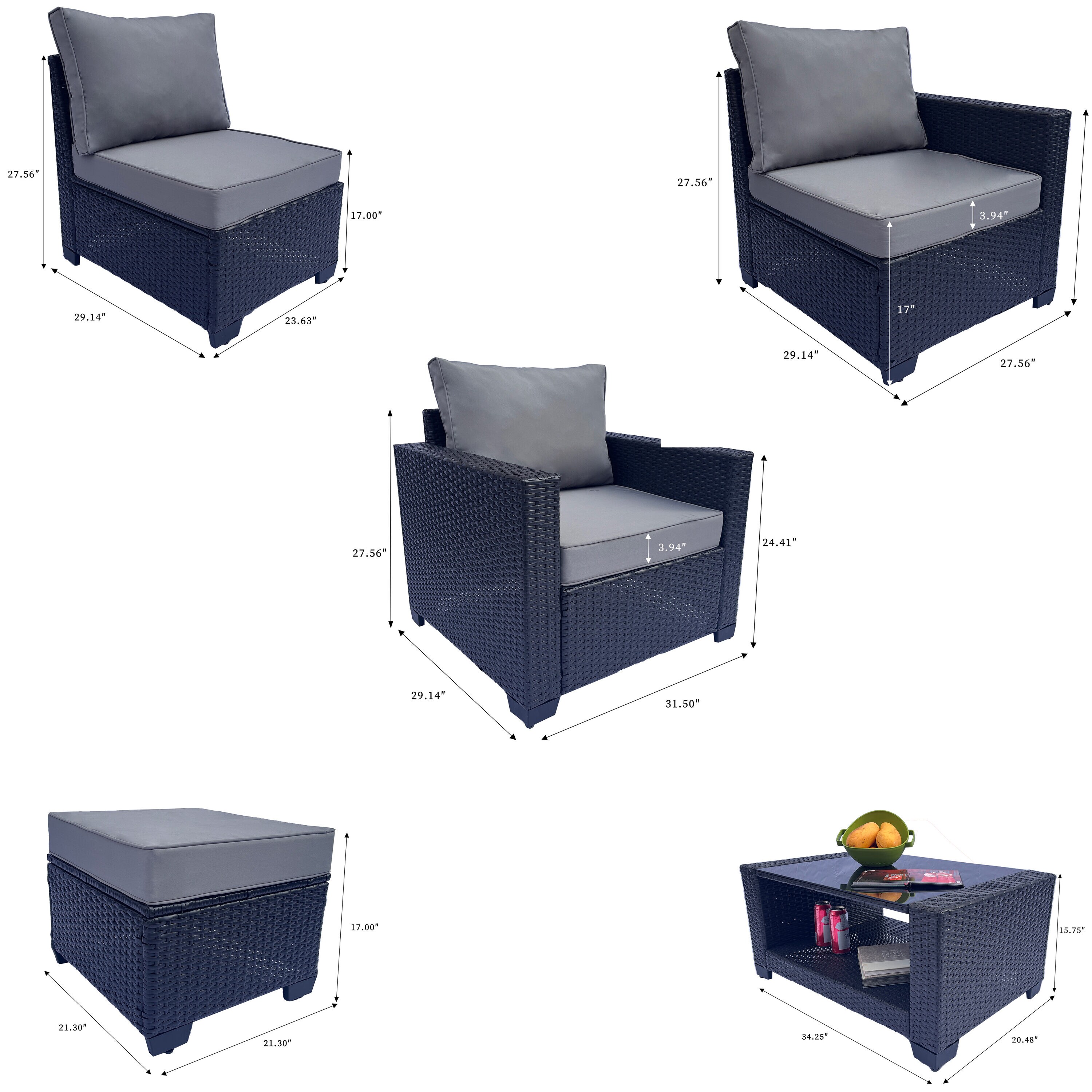 AHIOU HOME ZAAHG-S00046SF Patio-Conversation-Sets - View #9