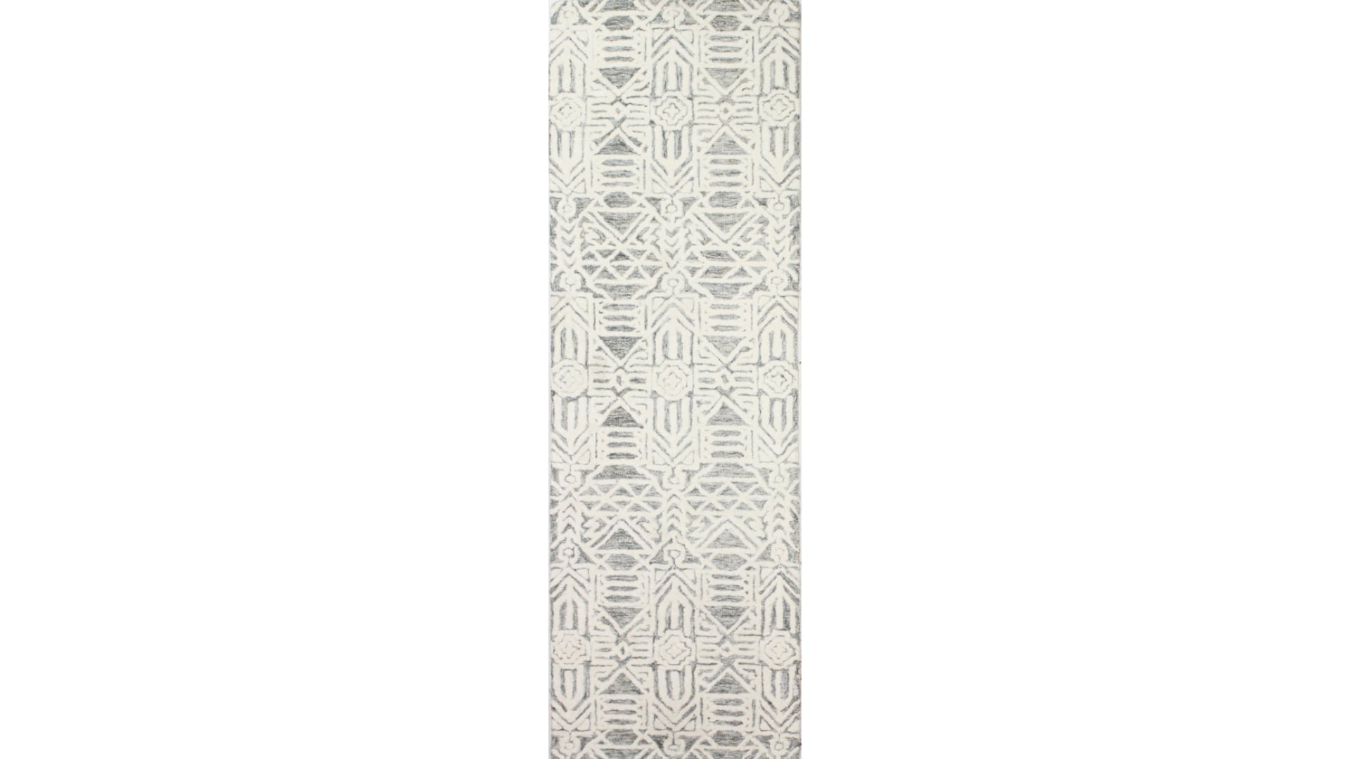 Bashian 649652292526 3 X 8 (ft) Wool Ivory/Green Indoor Geometric Moroccan Runner Rug