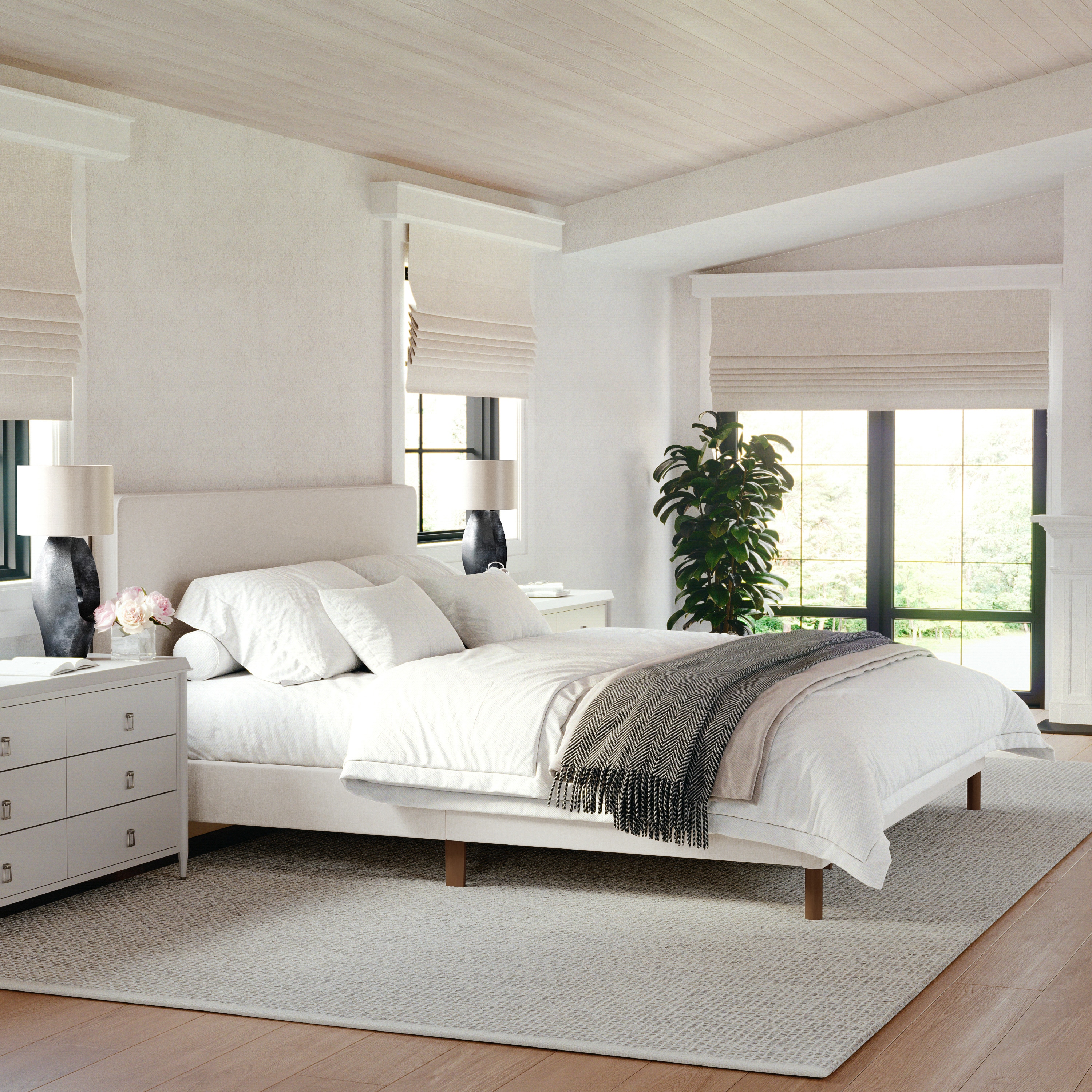 Martha Stewart Britta Upholstered Platform Bed - Thumbnail 2
