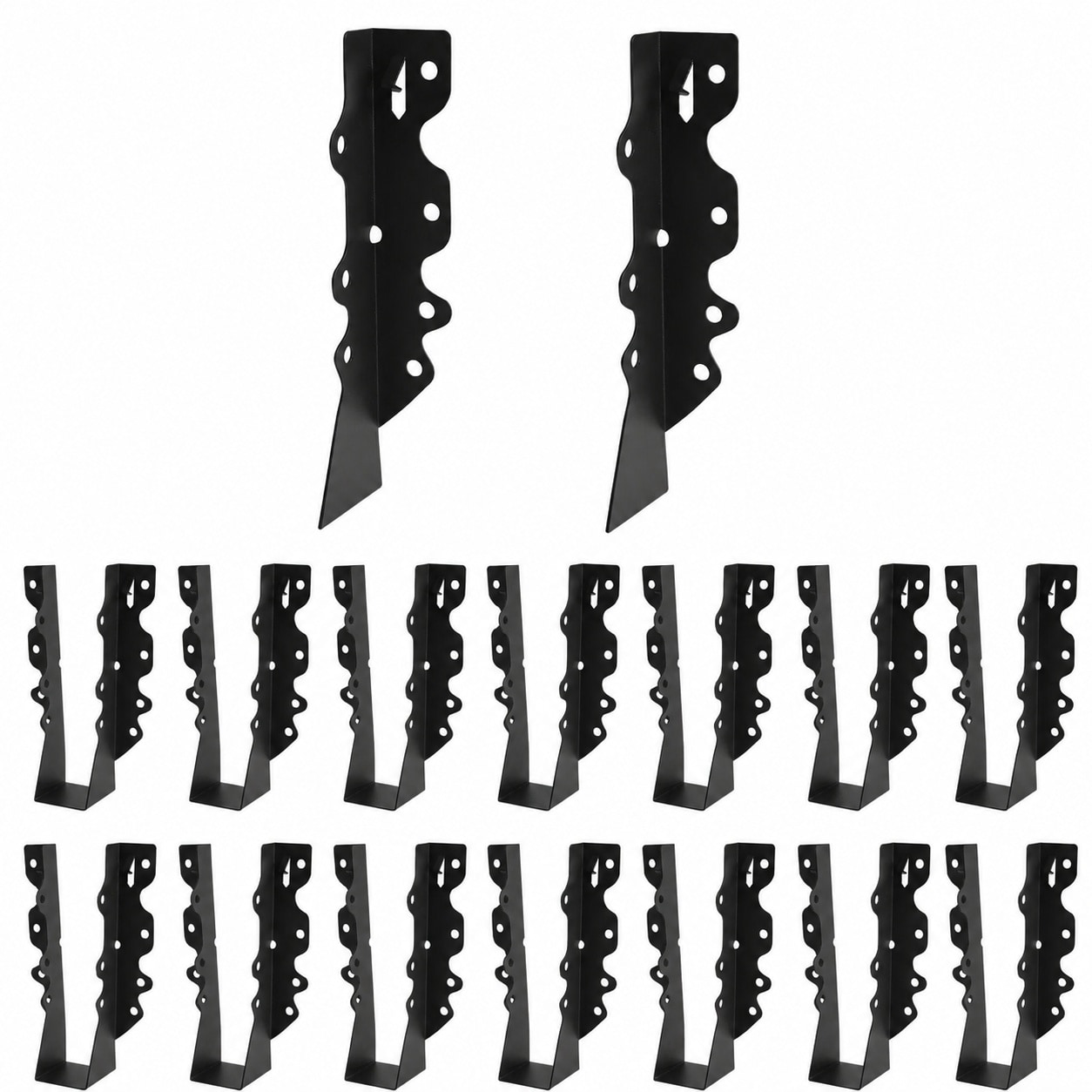 Etokfoks  2 in x 8 in joist hanger set 16 pack carbon steel QB235 3 82 in L x 1 75 in W x 6 5 in H black powder coated with 0 24 in screw