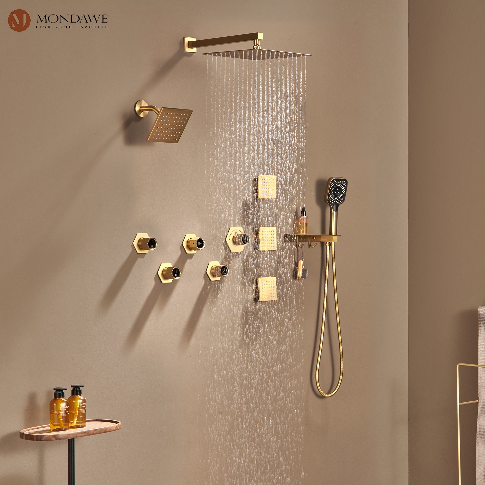 Mondawe MOSL041-16MB Showerhead-Bar-Panels - View #3