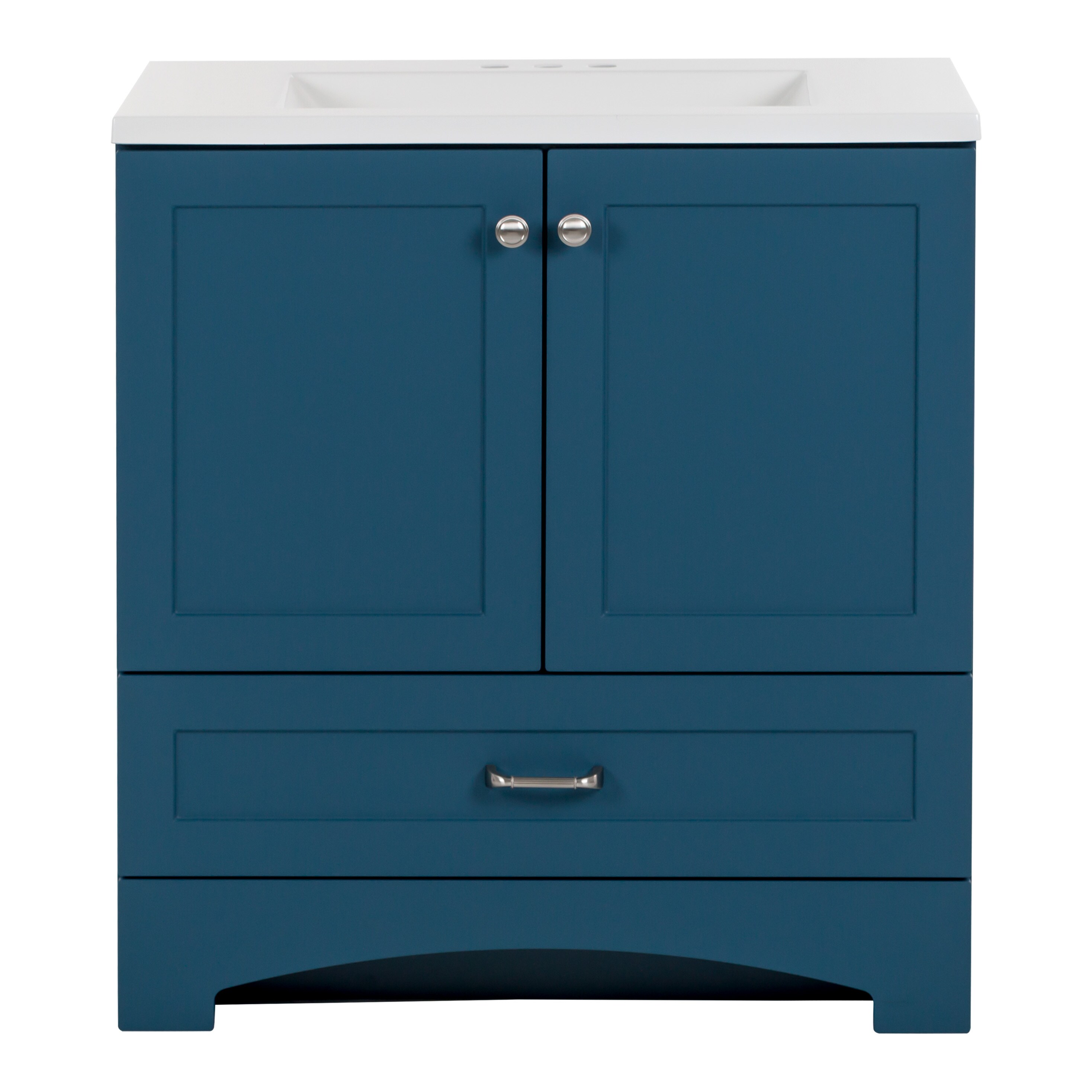 Diamond Now Cassidy 30 In Admiral Blue Single Sink Bathroom Vanity With