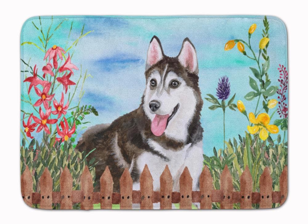 Caroline's Treasures CK1274RUG Springtime Dog 27-in x 19-in Multiple Colors/Finishes Microfiber Memory Foam Bath Mat