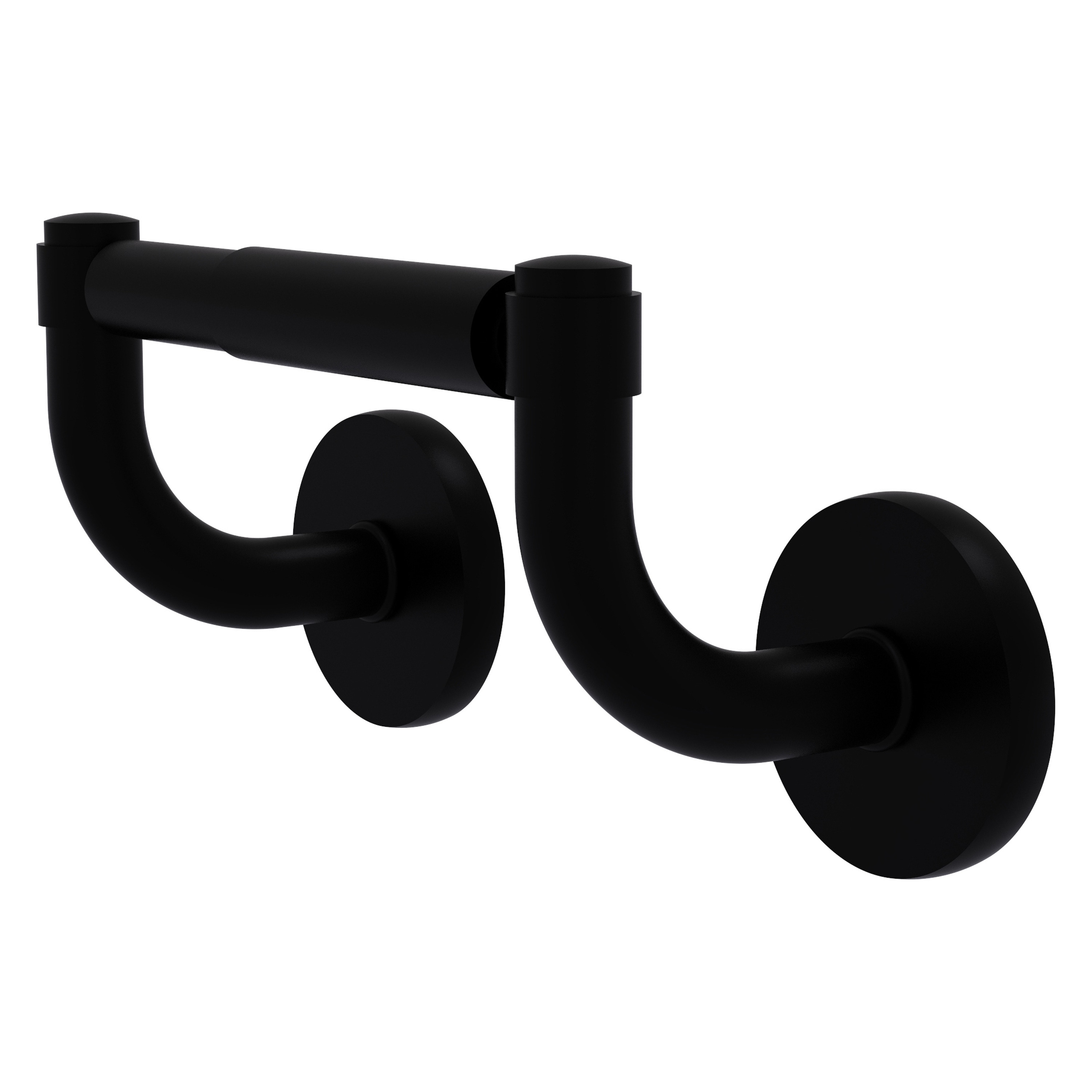 Allied Brass RM-24-BKM Remi Matte Black Wall mount Double post Toilet Paper Holder 1 -Rolls with Storage