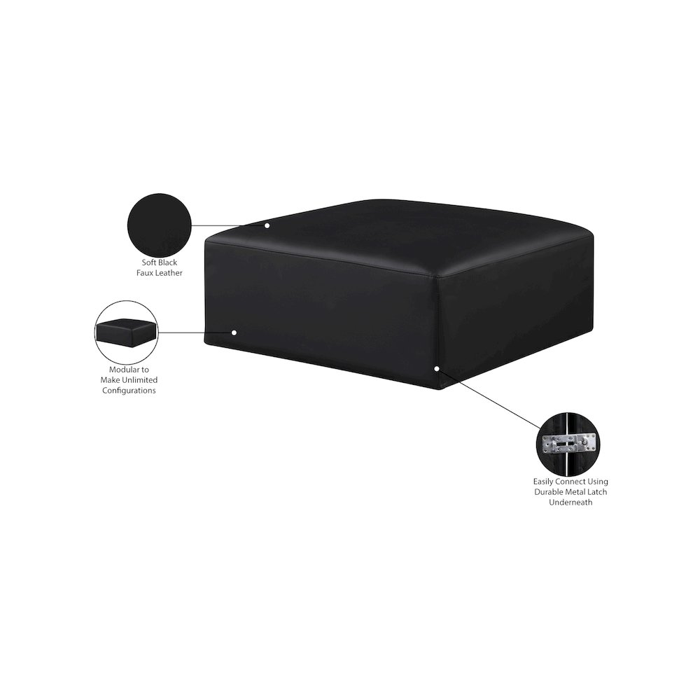 Meridian 668BLACK-OTT Indoor-Ottomans - View #5