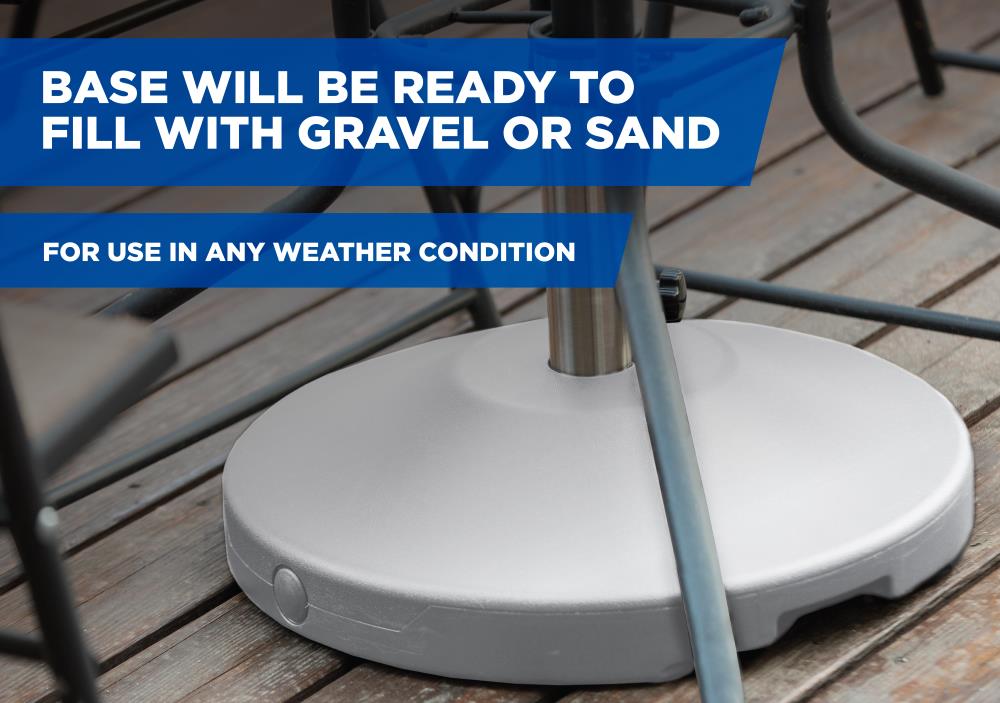 White Corrosion-Resistant Steel Wheeled Parasol Base
