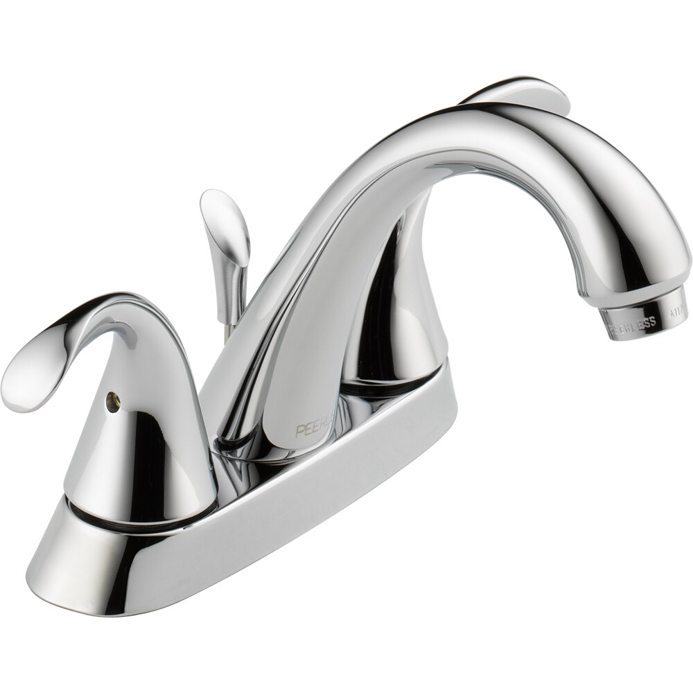Peerless P99791LF Transitional Chrome 2-handle 4-in centerset WaterSense Bathroom Sink Faucet with Drain
