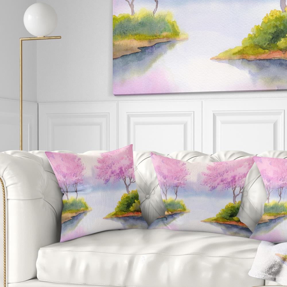 Designart CU6006-16-16 16-in x 16-in Pink Indoor Decorative Pillow