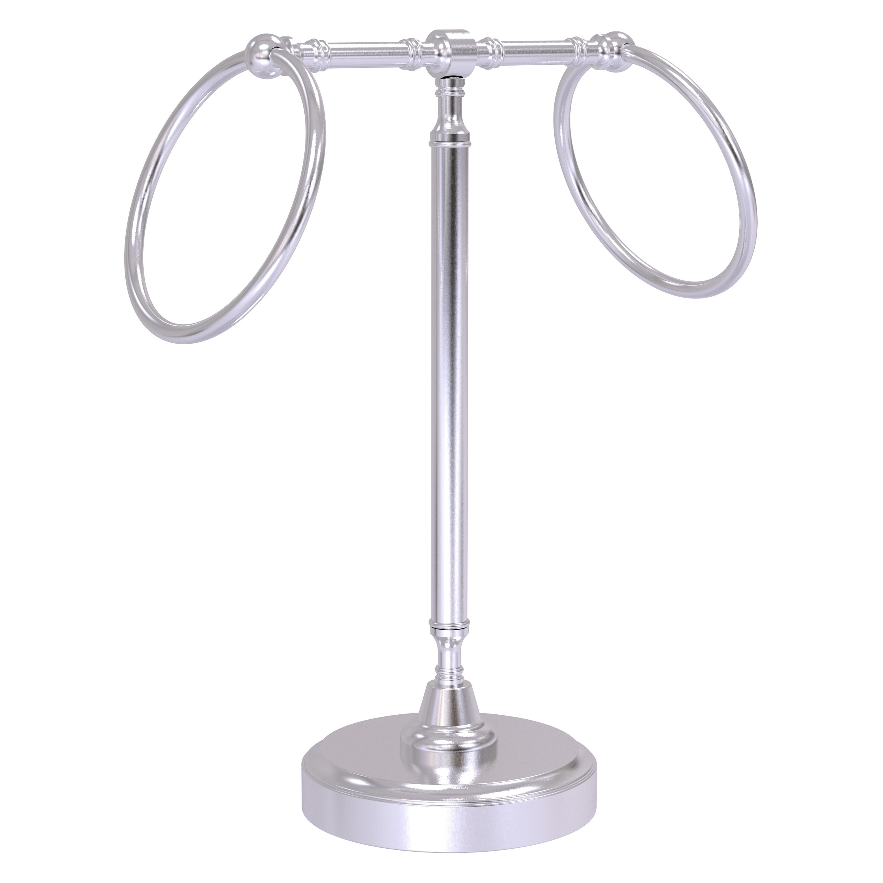 Allied Brass RDM-3-SCH Retro Dot Satin Chrome Freestanding countertop Double Towel Ring