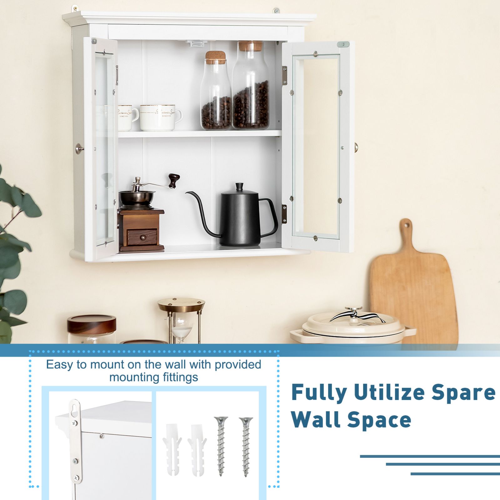 WELLFOR UTS-10483WH Bathroom-Wall-Cabinets - View #4