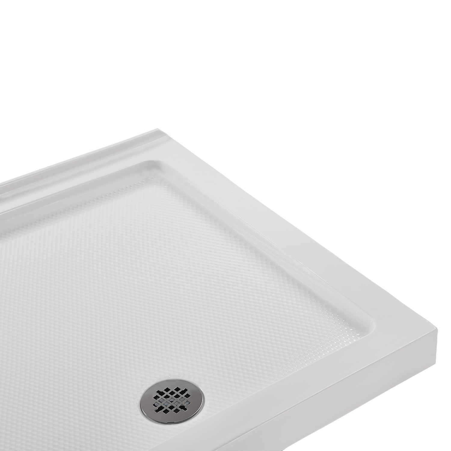 Streamline 36" White Acrylic Corner Shower Base with ABS Drain