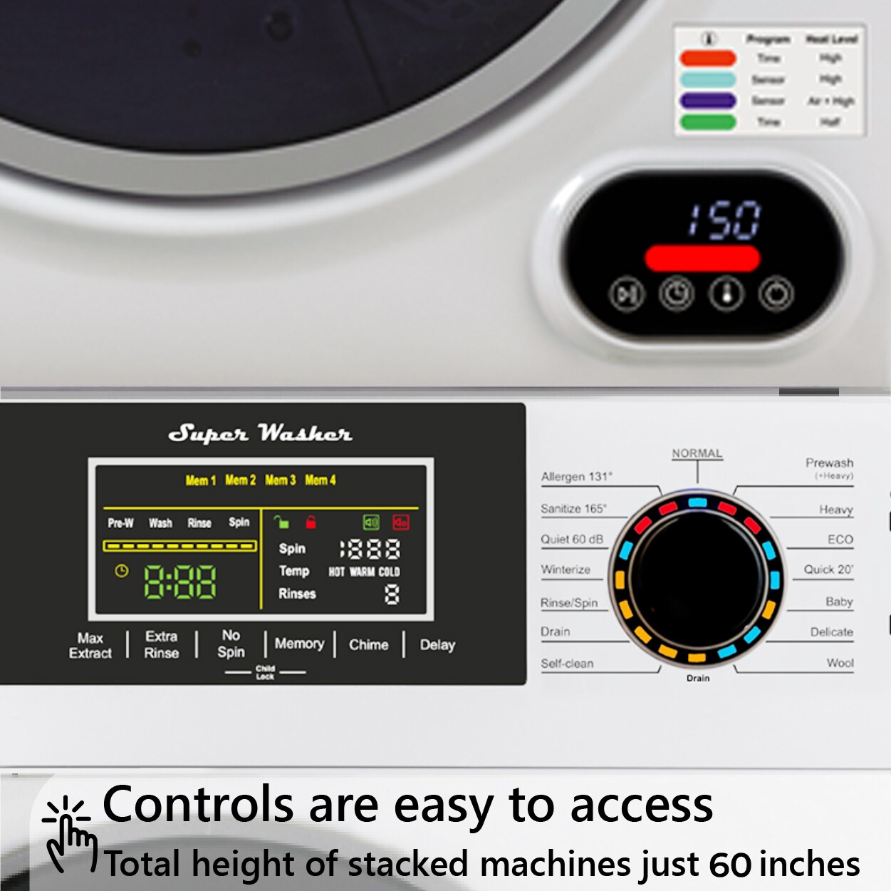 Equator Advanced Appliances EW 835 + ED 852 Combo-Washer-And-Dryer - View #9