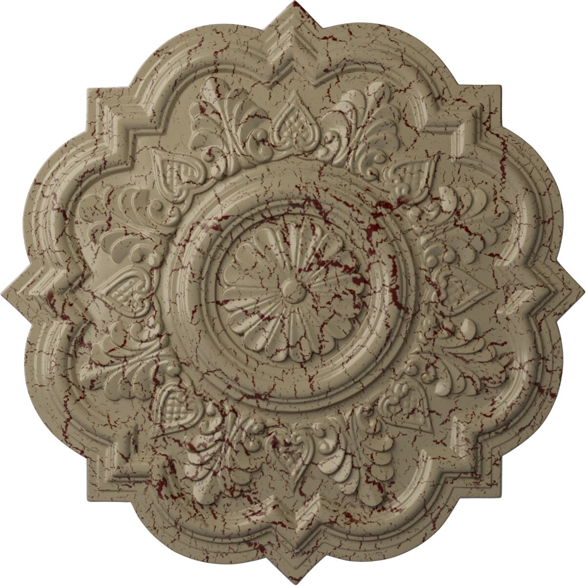 Ekena Millwork CM20DRGDC Deria 20.25-in W x 20.25-in L Painted Gobi Desert Crackle Polyurethane Whole Ceiling Medallion