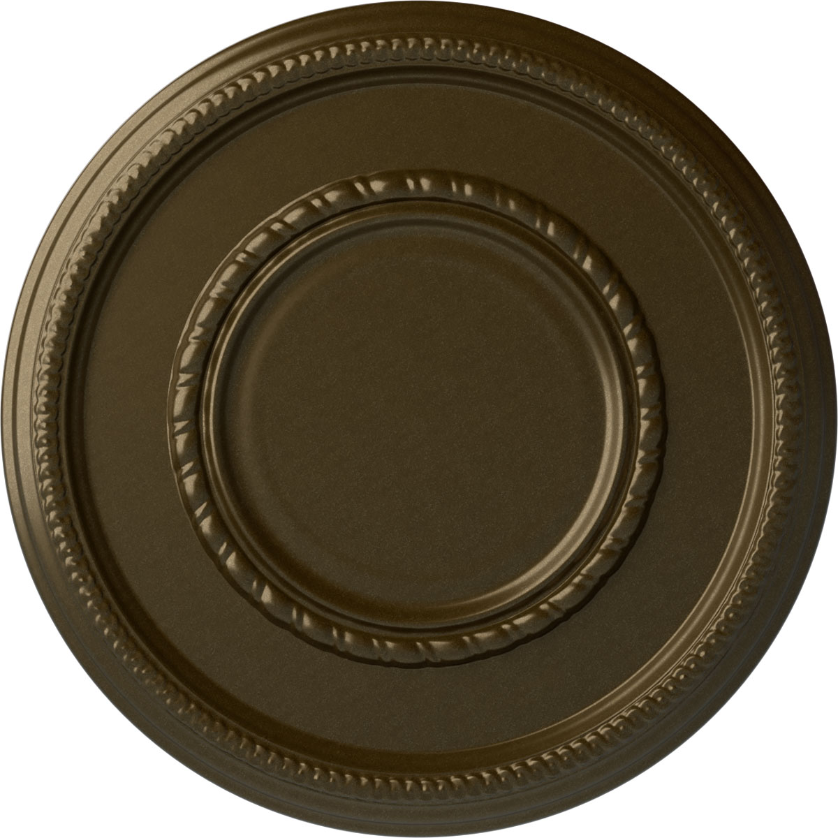 Ekena Millwork CM17FEBRS Federal Roped Large 17.375-in W x 17.375-in L Painted Brass Polyurethane Whole Ceiling Medallion