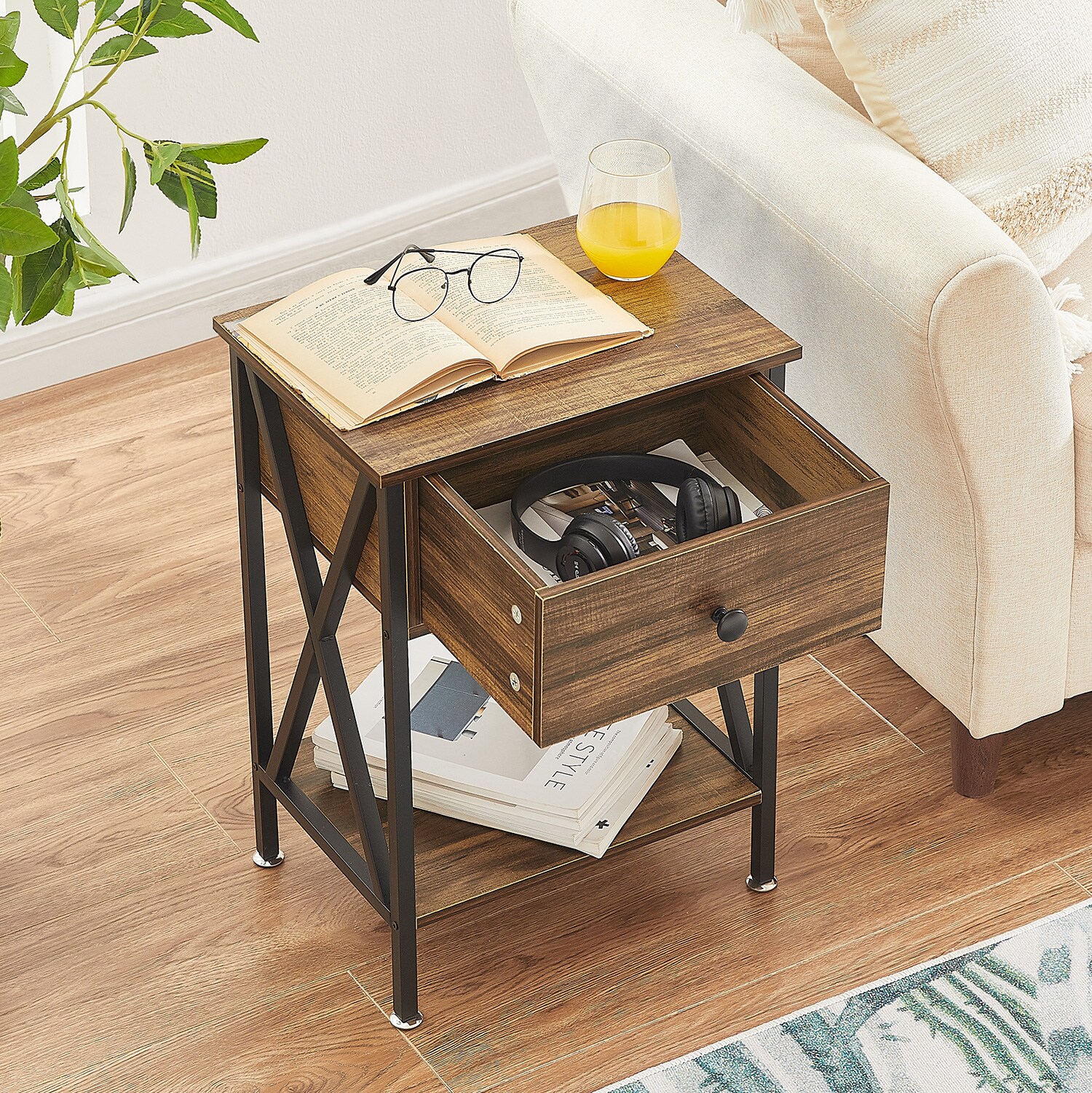 Vecelo LOE-DC-NS01-BROWN-A2 nightstands - View #7