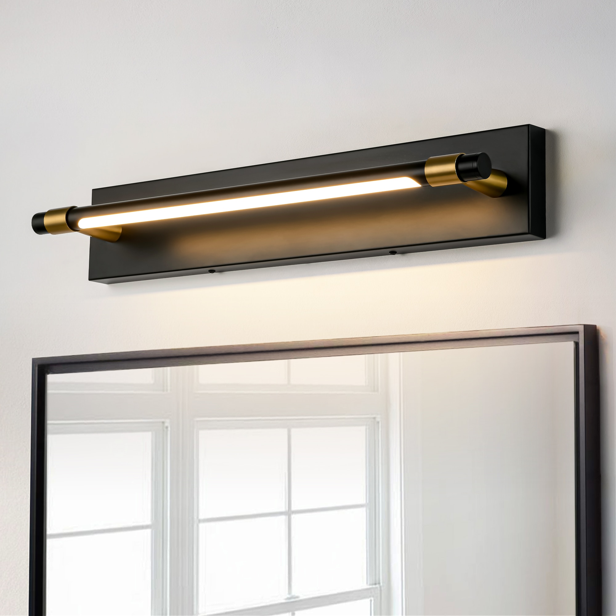 Rennnsan VL810155748 Cheyne 23.62-in 1 -Light Matte Black Integrated LED Modern/contemporary Vanity light bar