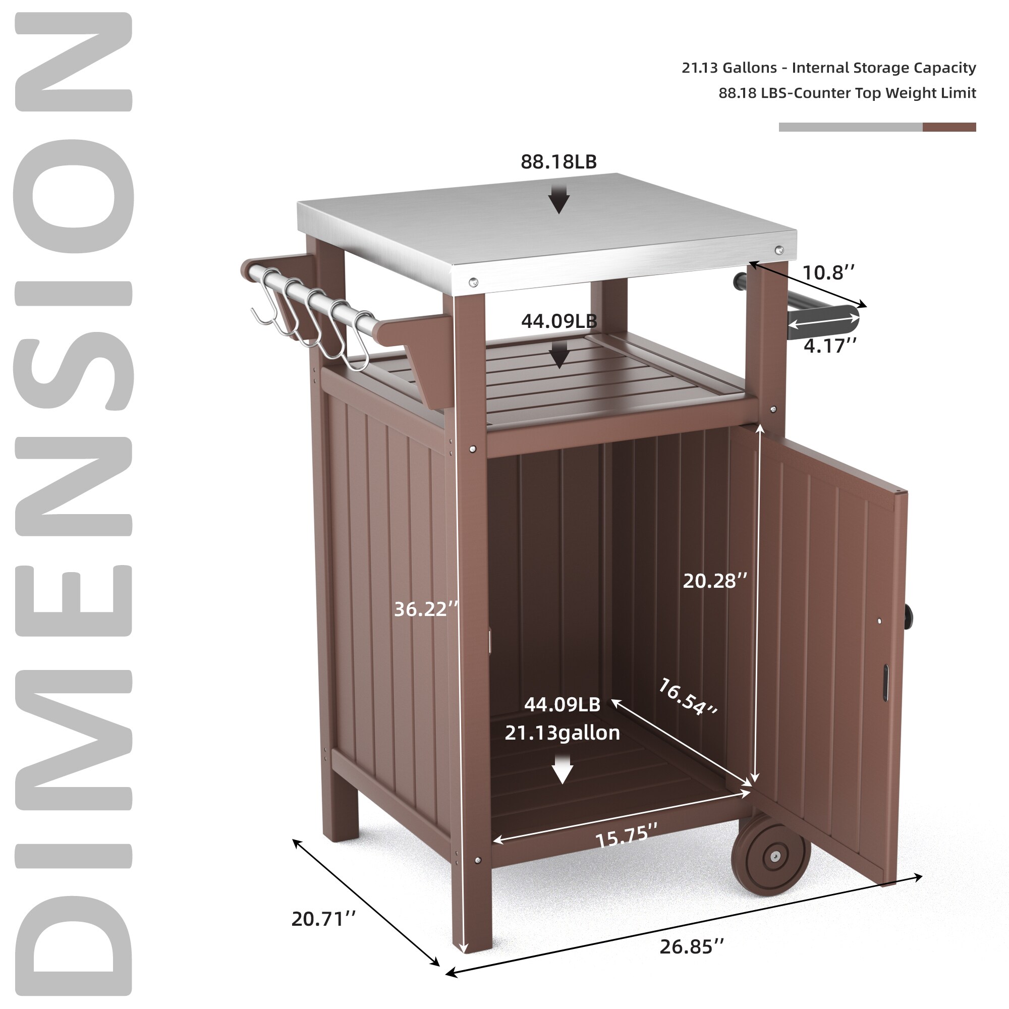 Poly furniture DC-SS03-BR Grill-Carts-Grill-Stands - View #5