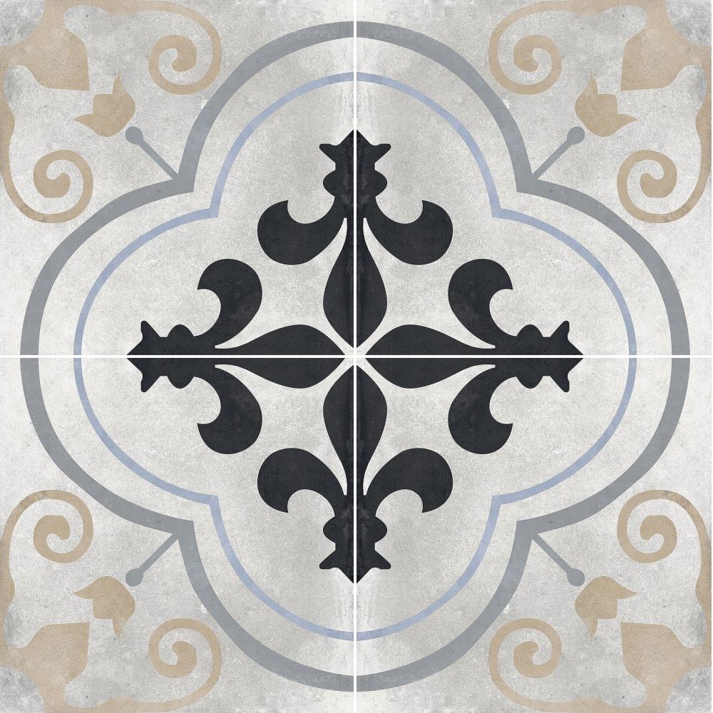 Floors 2000 Swing Grey 8 In X 8 In Glazed Porcelain Encaustic Floor Tile At