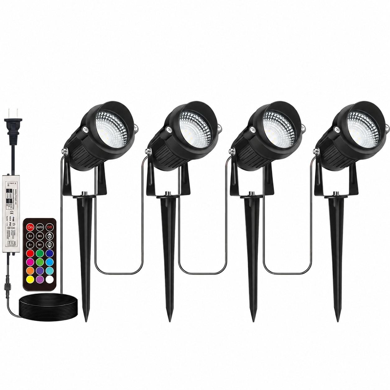 Aoibox RGB Color Changing Outdoor Landscape Spotlights 4 Pack with ...