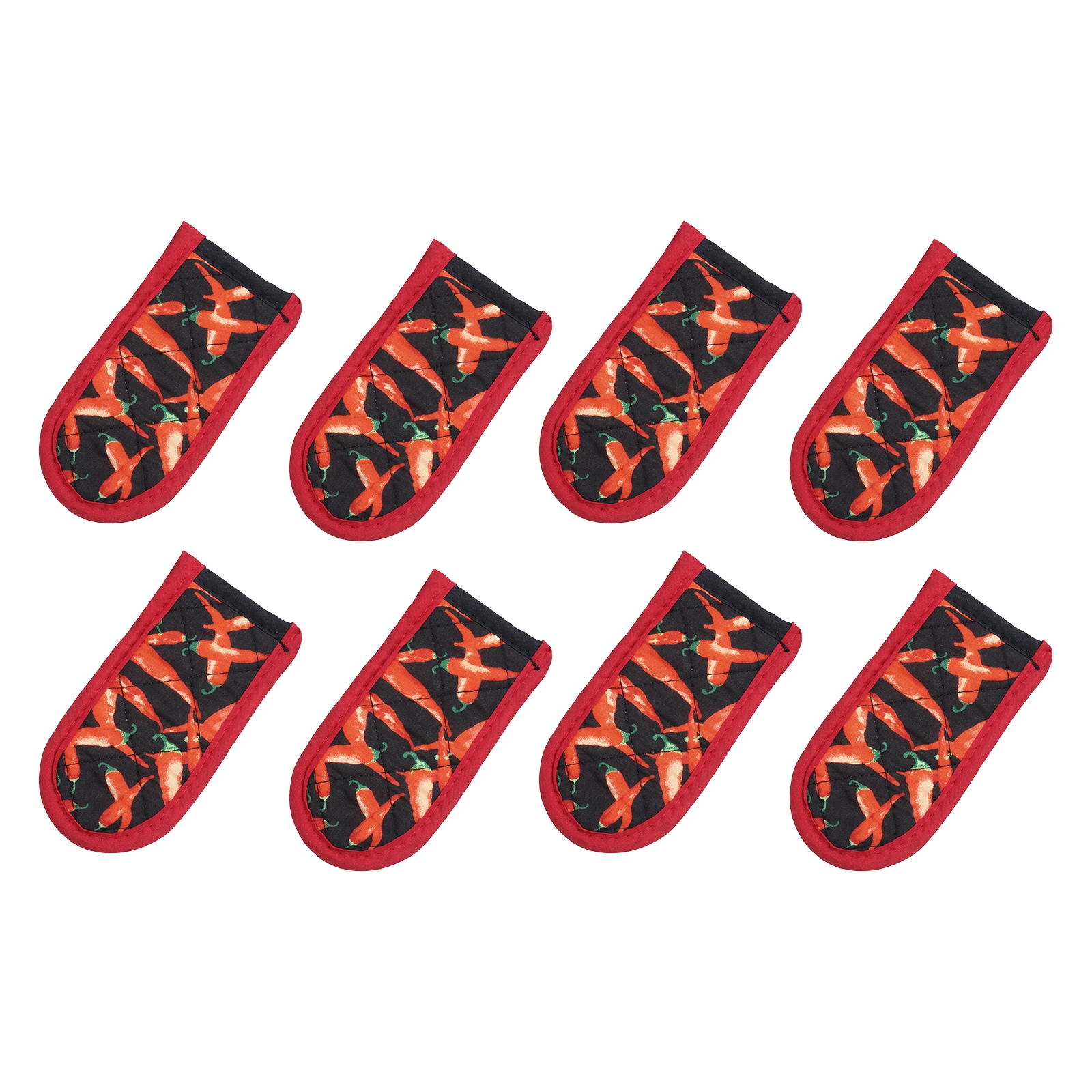 Unique Bargains 8pcs Pan Handle Sleeve Pot Handle Covers Heat Resistant Iron Skillet Handle Covers for Kitchen Baking Cooking Supplies Black Red
