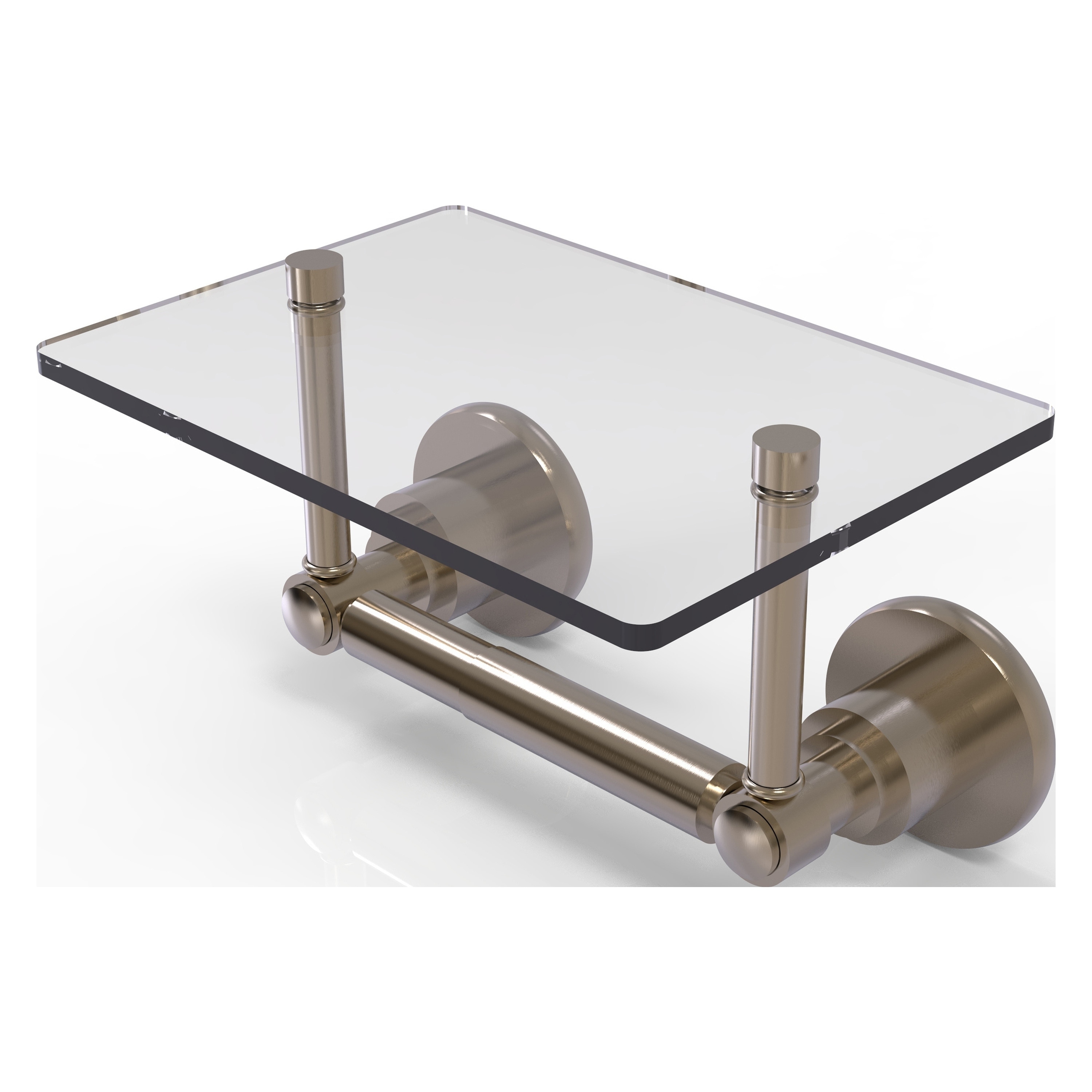 Allied Brass WS-GLT-24-PEW Washington Square Antique Pewter Wall mount Double post Toilet Paper Holder 1 -Rolls