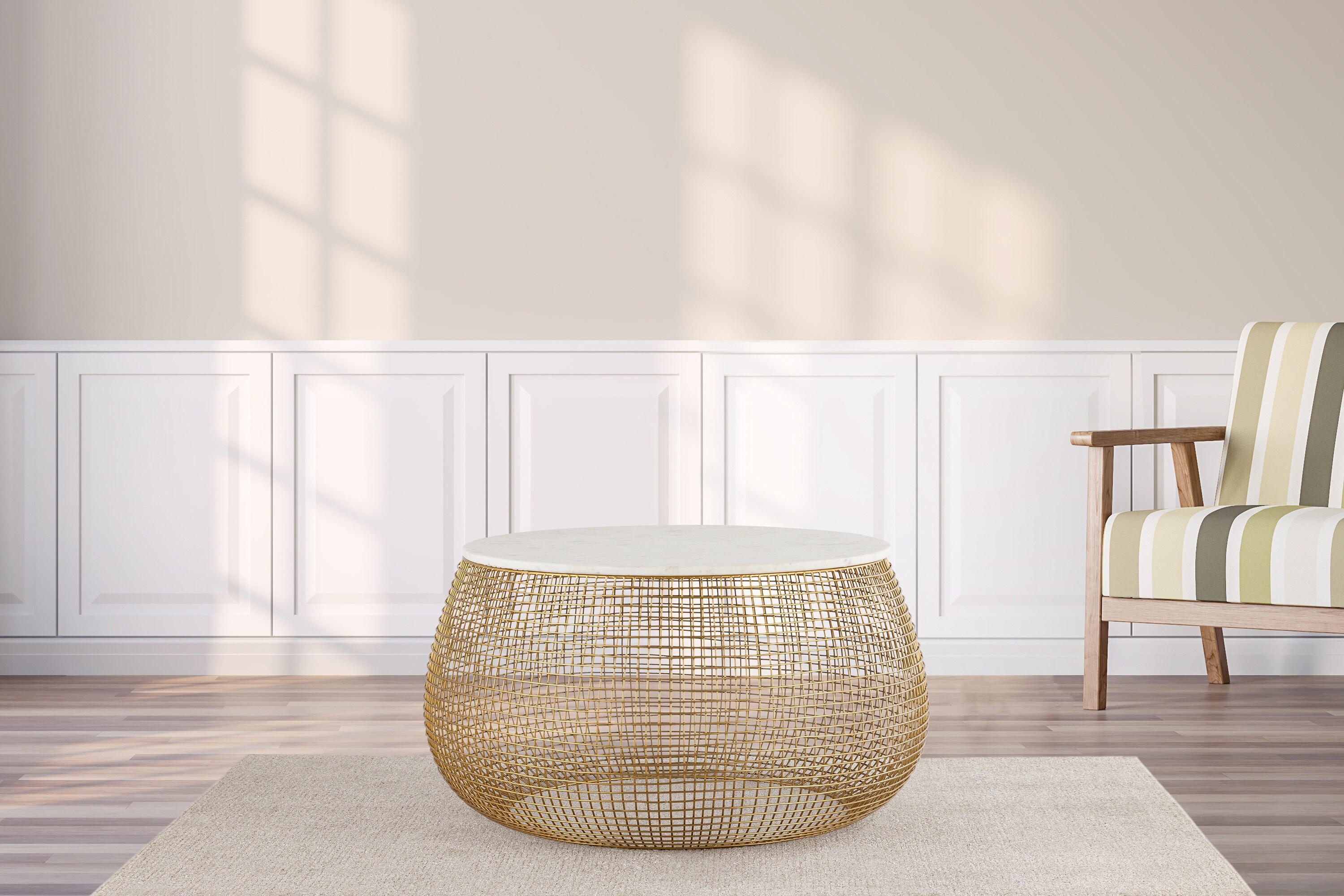 Galaxy T3007 White Granite/Marble Modern Coffee Table at Lowes.com