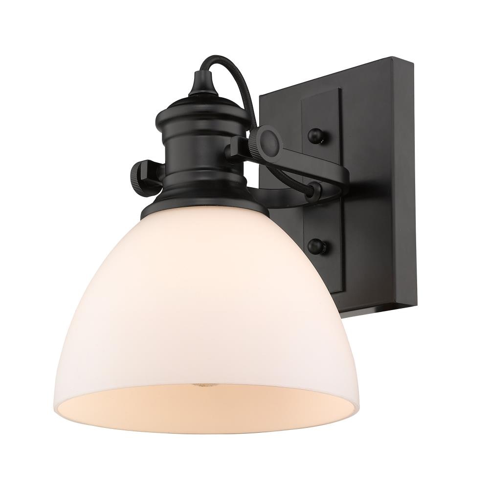 Matte Black Glass Transitional Indoor/Outdoor Light Fixture