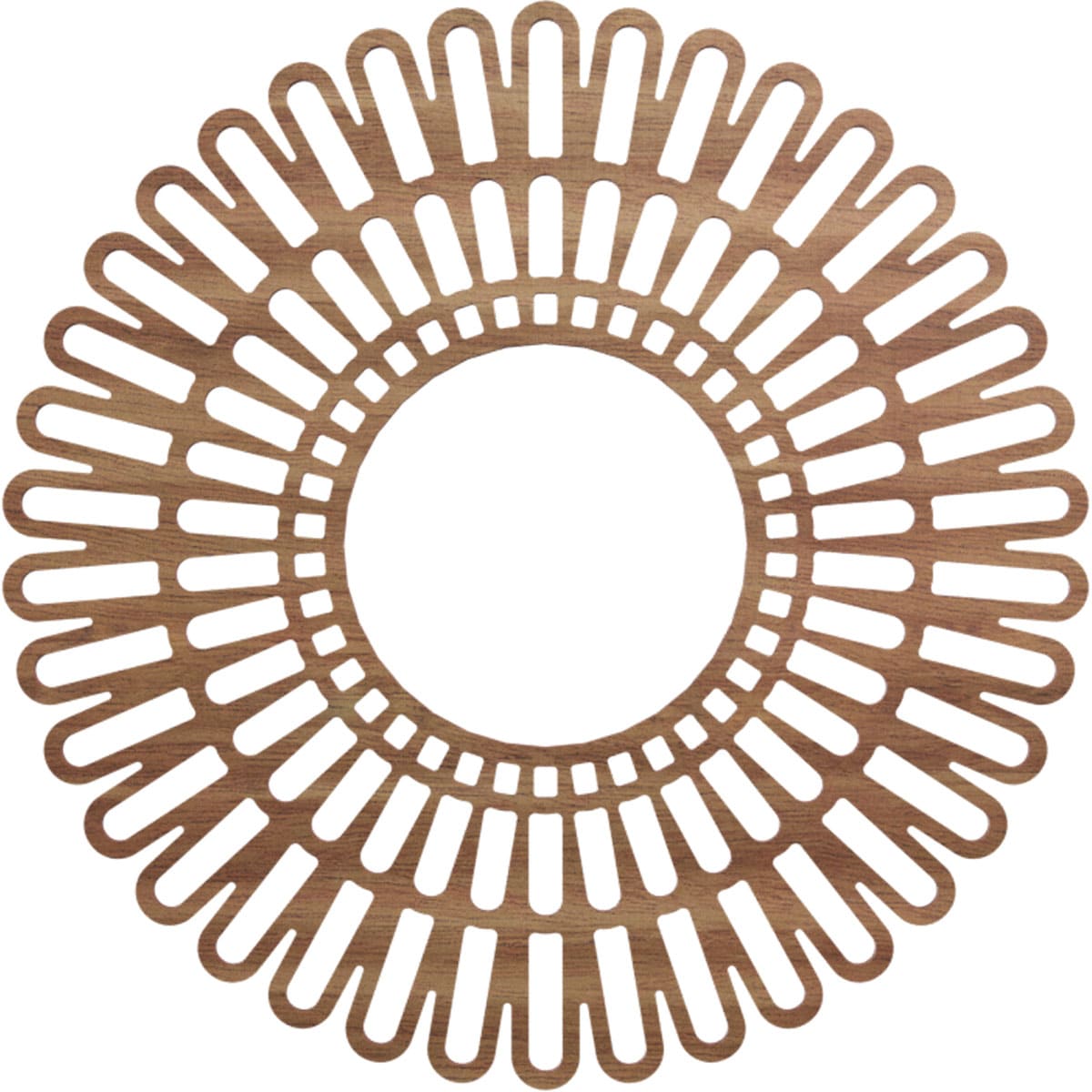 Ekena Millwork CMWP24X0250CRWA Cornelius Fretwork Pierced 24-in W x 24-in L Modern Walnut Wood Whole Ceiling Medallion