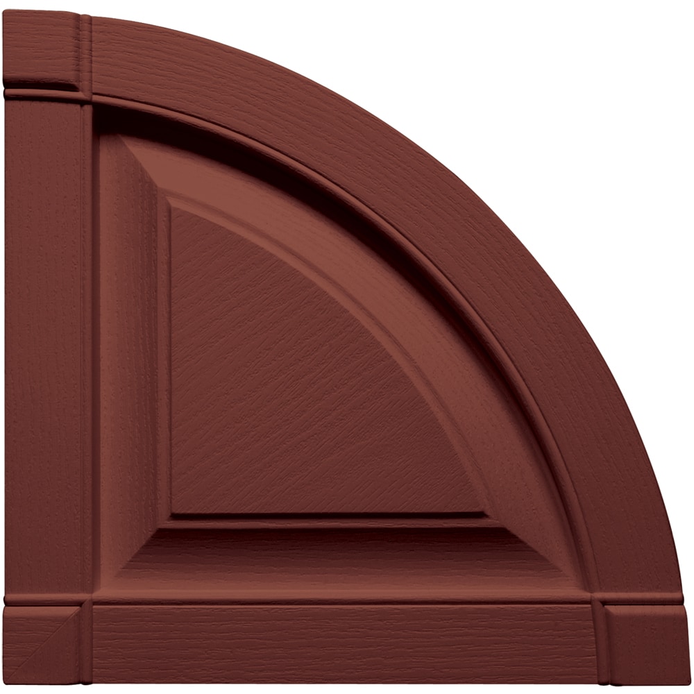Vantage V0970003027 14.875-Inches x 14.875-Inches Cambridge Red Vinyl Quarter round raised panel arch Shutter Top Set
