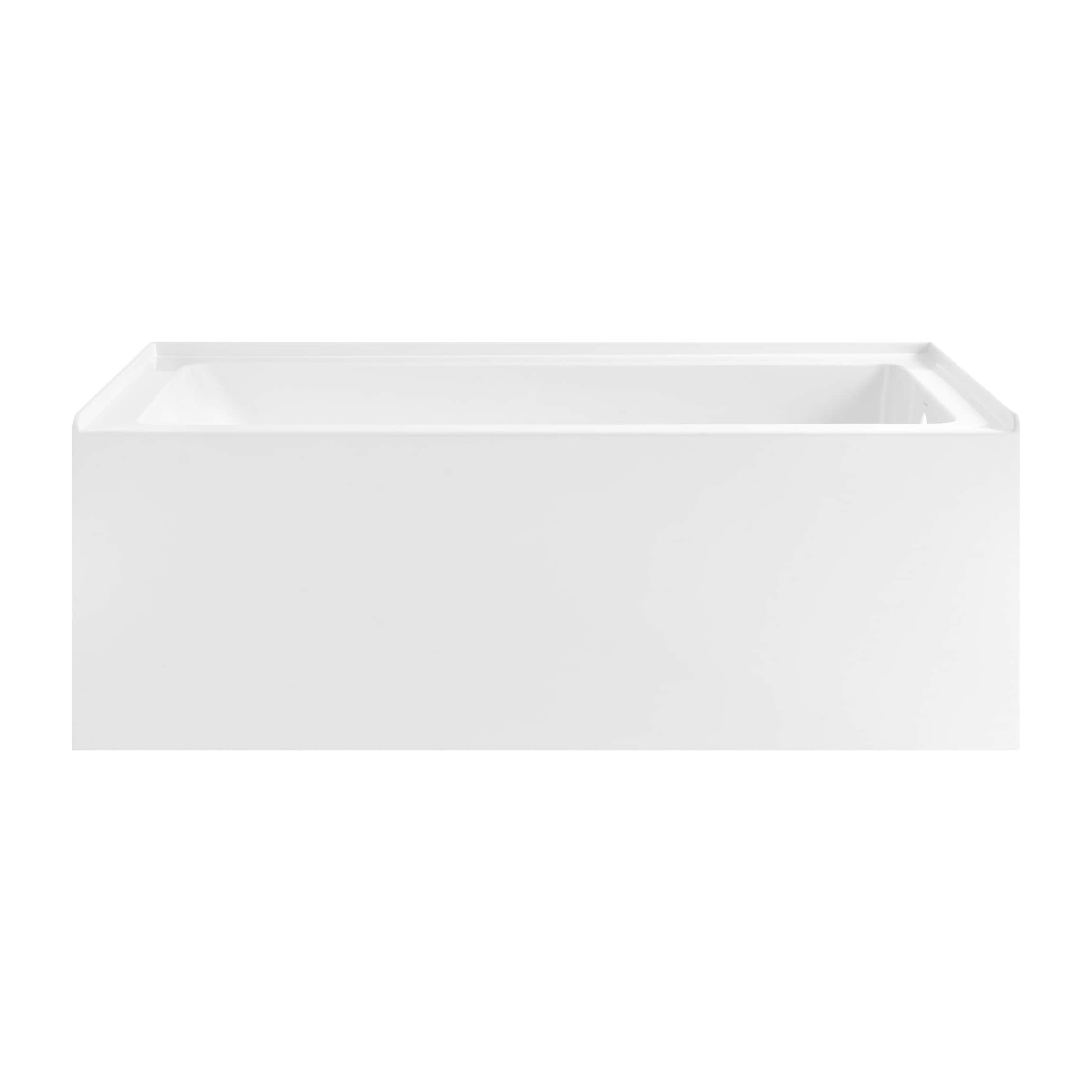 Swiss Madison SM-25-ABLAU72WH Lausanne 60-in x 28-in Glossy White Acrylic Rectangular Alcove Soaking bathtub ( Right Drain )