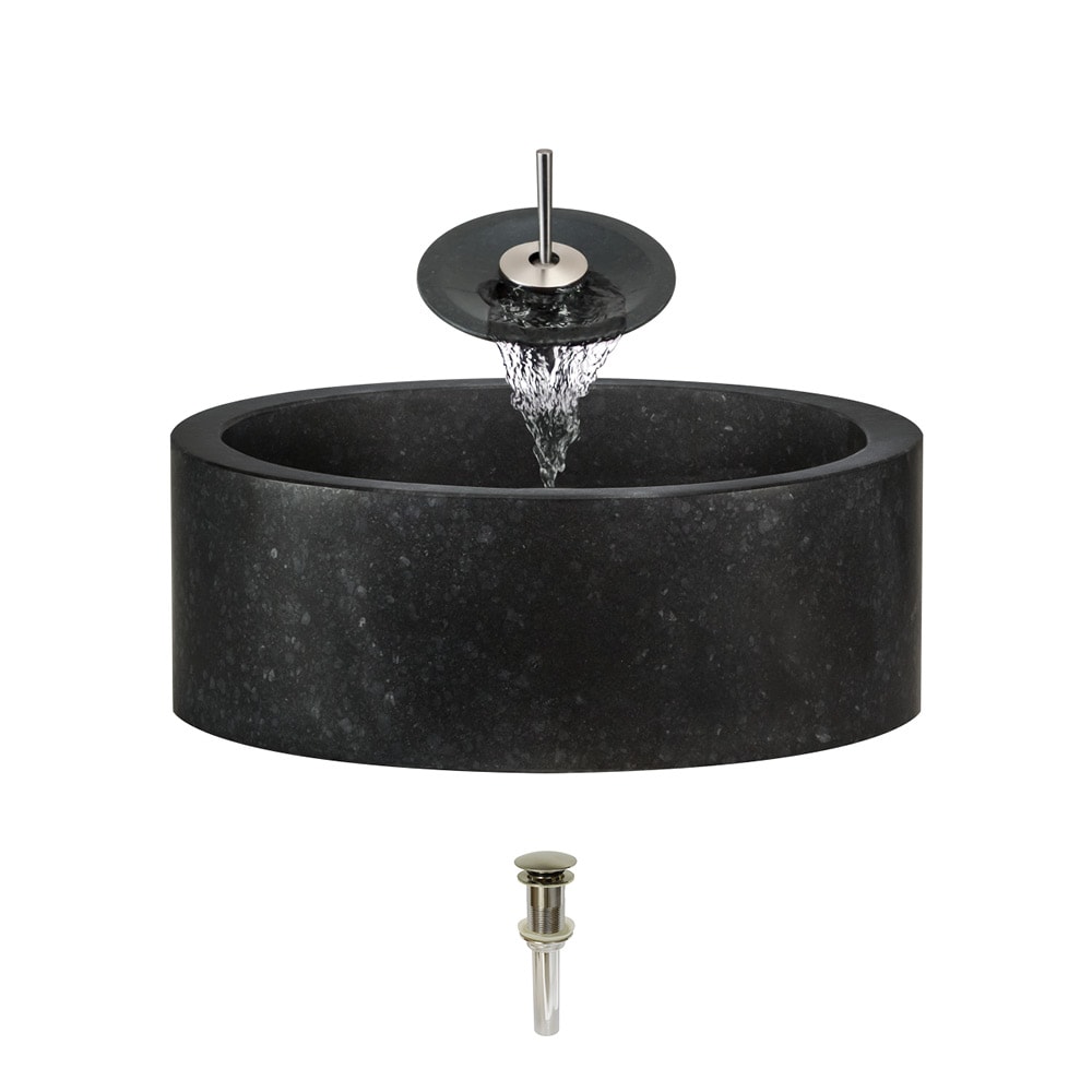 MR Direct Stone Vessel Sink in Honed Basalt White Granite