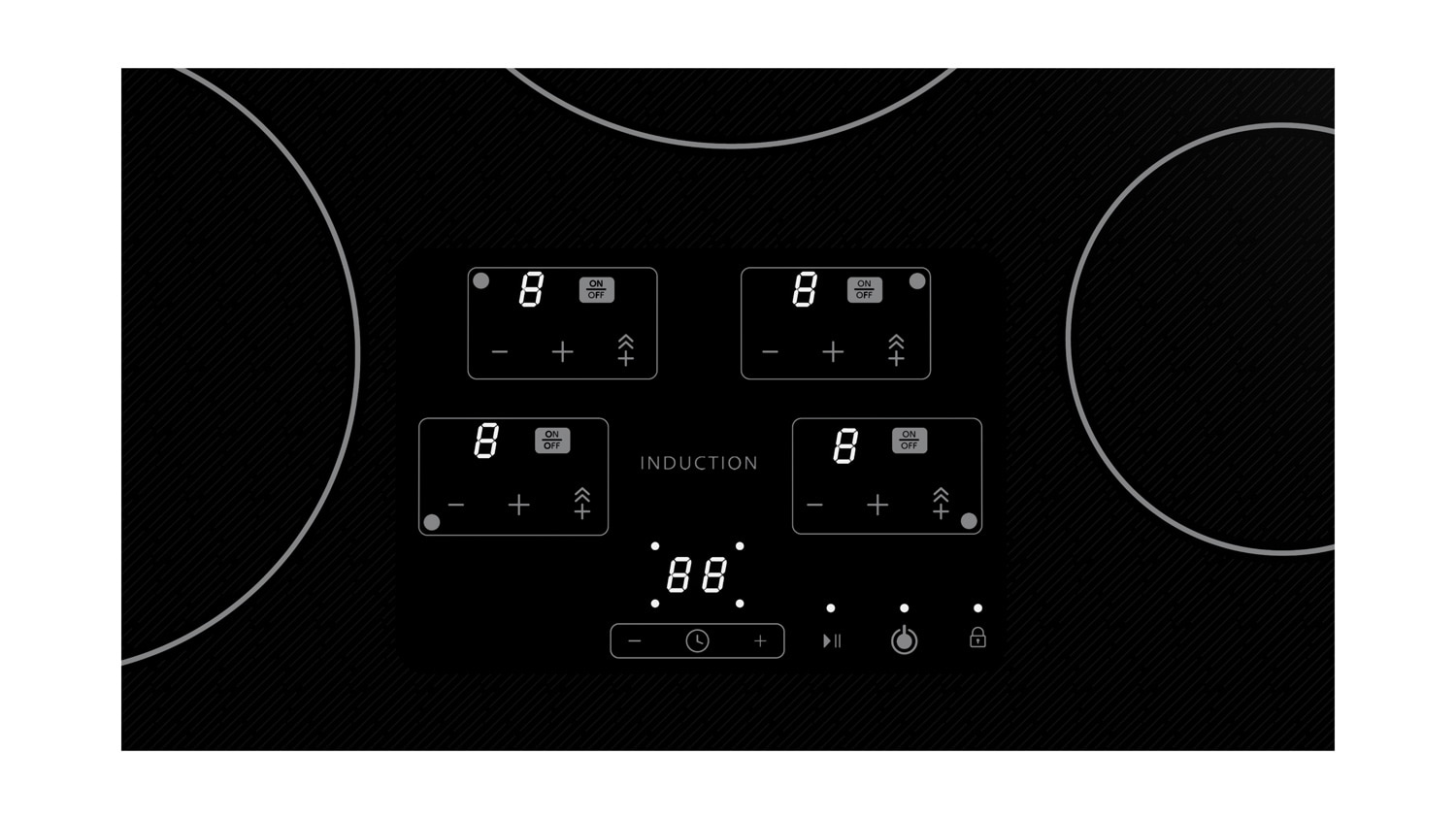 Sharp 30in 4 Burners Black Induction Cooktop with Bridge Element in the Induction Cooktops